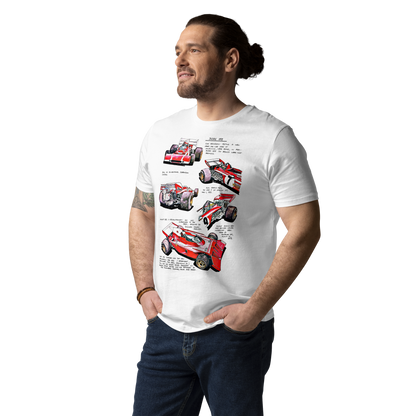 T-shirt F1 Vintage Ferrari 312B2 - Stampa Disegno Tecnico