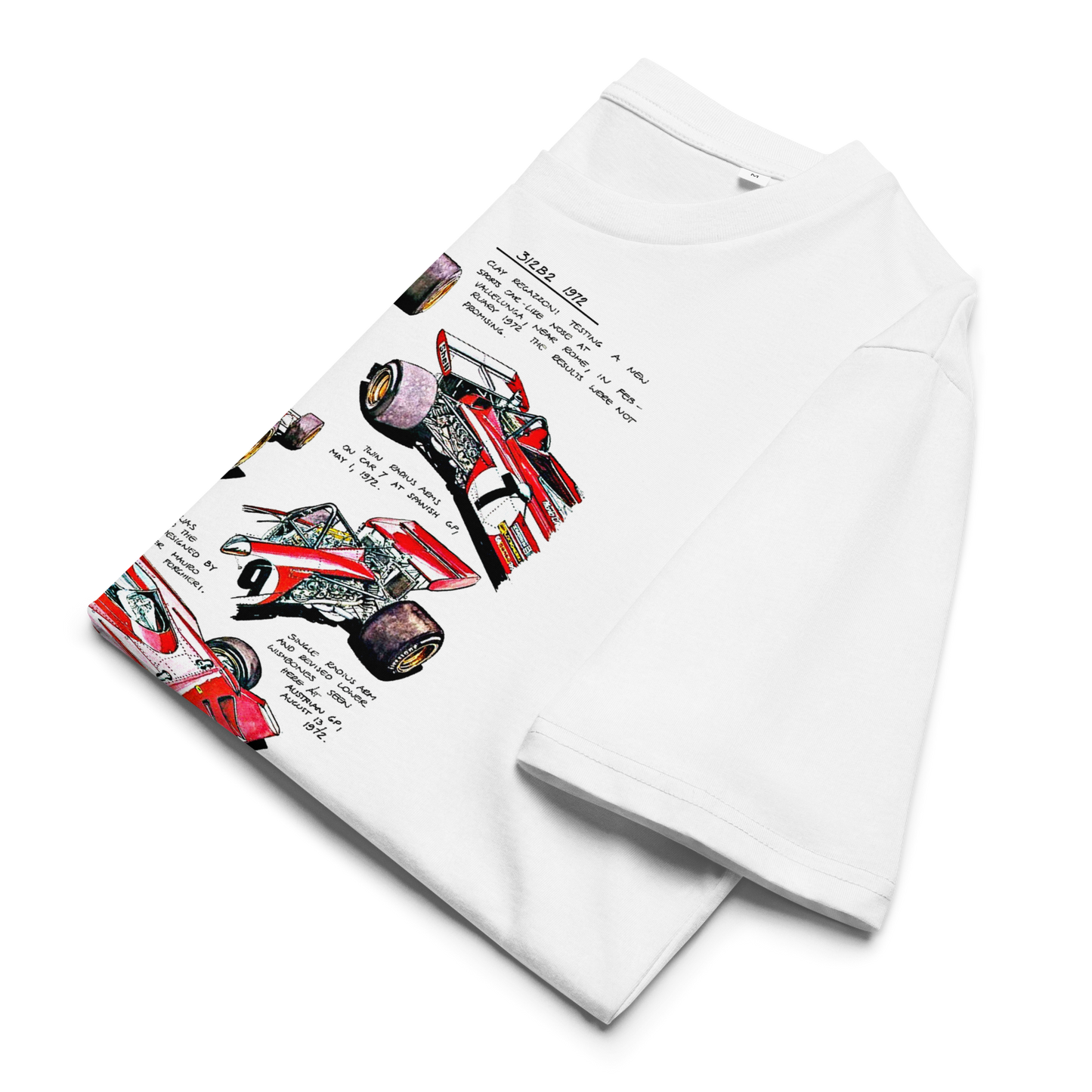 T-shirt F1 Vintage Ferrari 312B2 - Stampa Disegno Tecnico