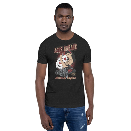 T-shirt Uomo Aces Garage Hot Rod Pin-Up Stile Vintage 10157 Aces garage - STREET STYLE
