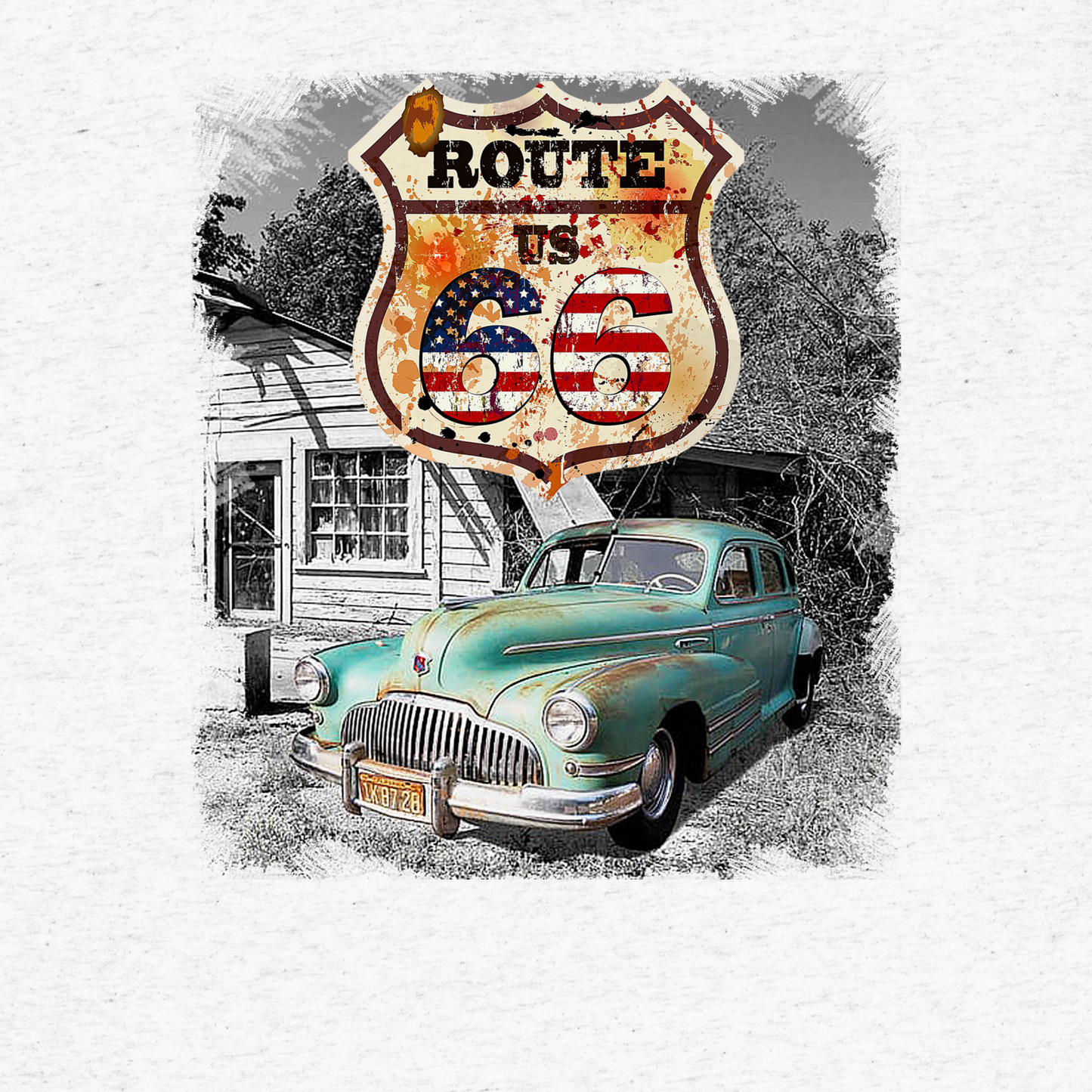 T-shirt Vintage Route 66 - Sogno Americano On The Road