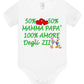 50% mamma 50% papà 100% amore degli ZII Body da bambino/a a maniche corte 100% cotone JHK STREET STYLE PRINT