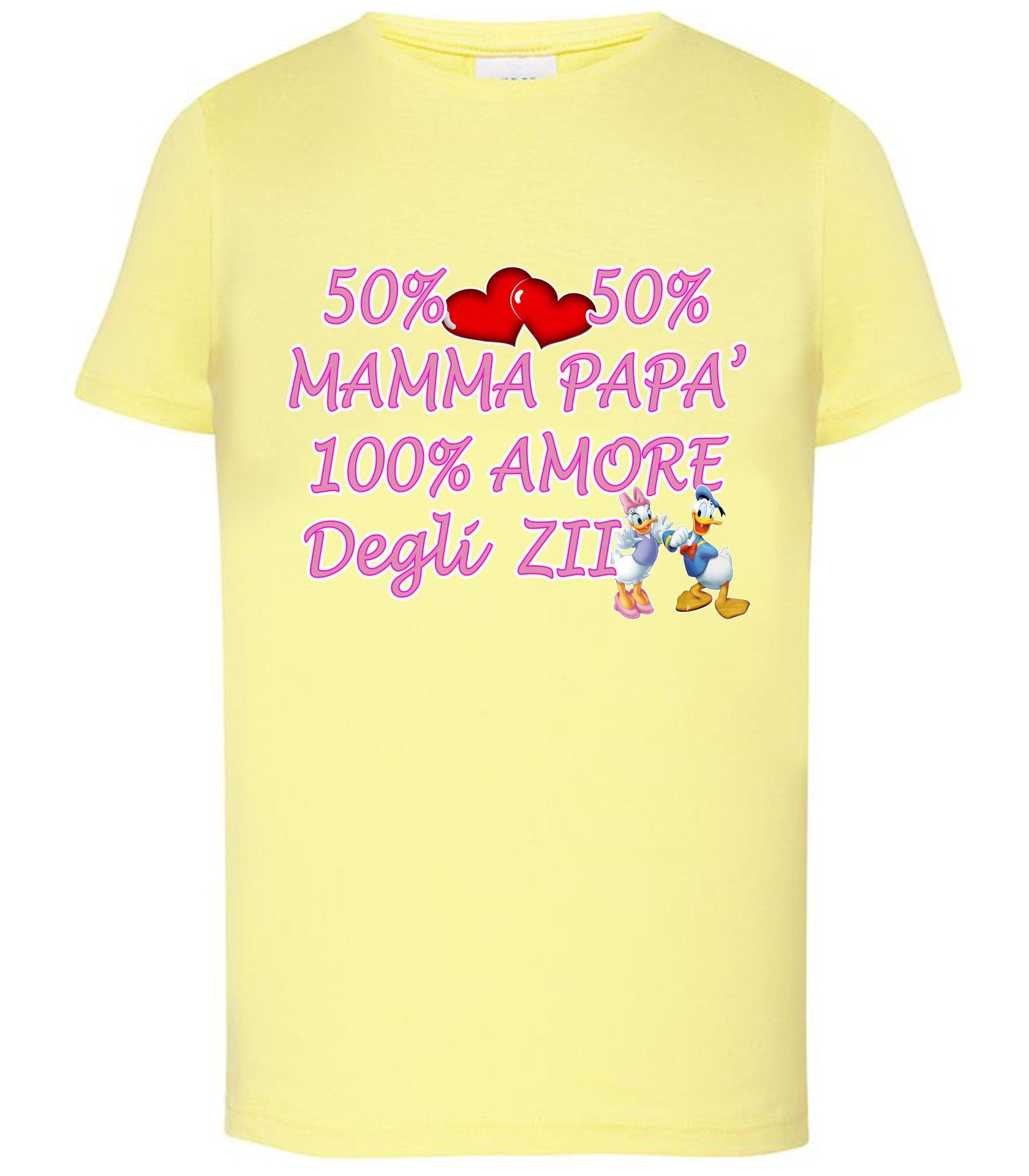 50% Mamma 50% Papà Amore degli ZII T-shirt solo da femmina Mod. Slim STREET STYLE