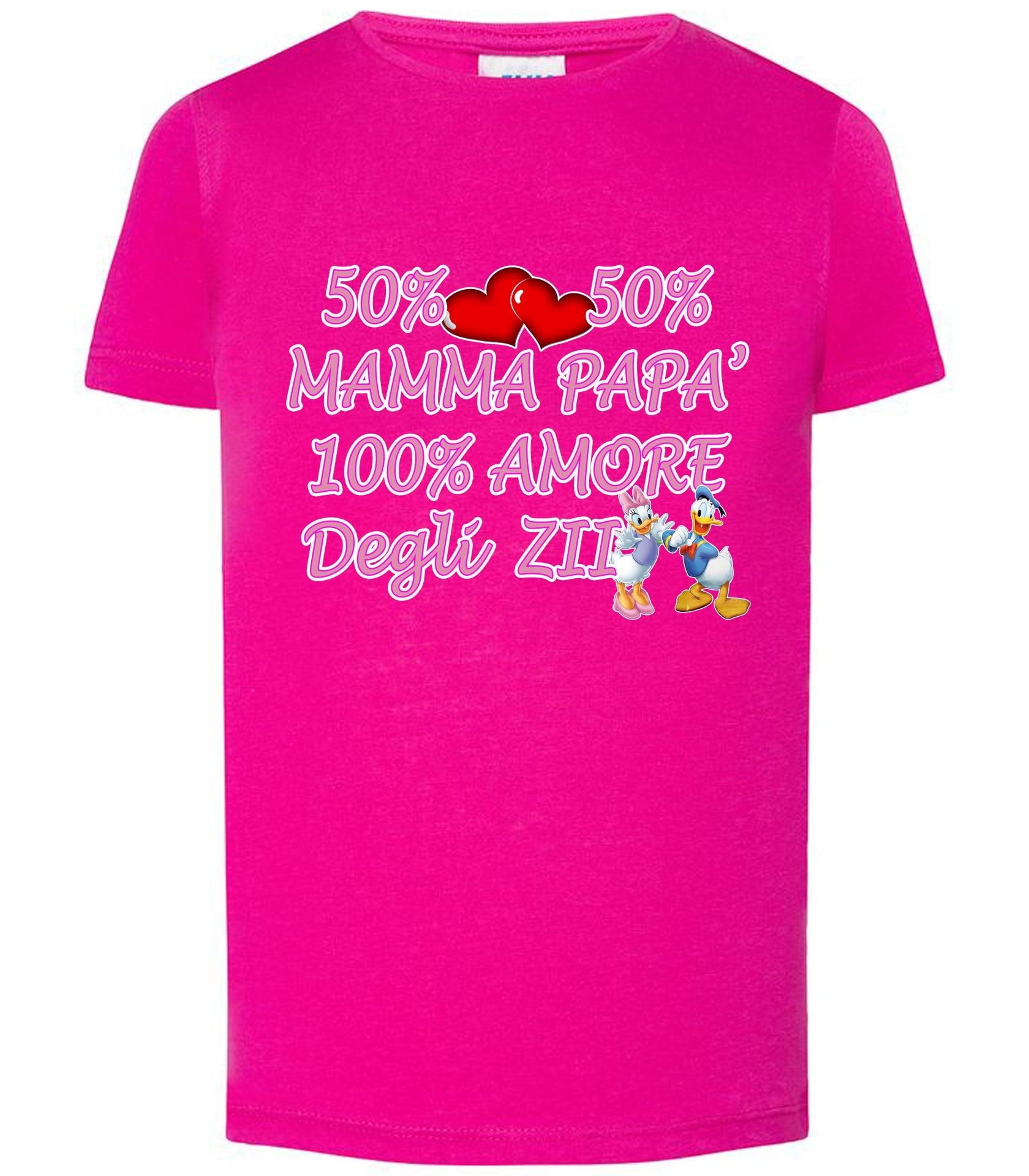 50% Mamma 50% Papà Amore degli ZII T-shirt solo da femmina Mod. Slim STREET STYLE