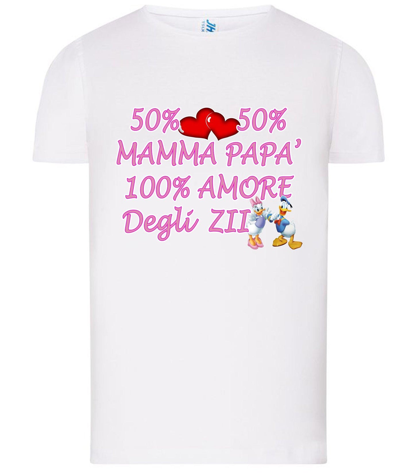 50% Mamma 50% Papà Amore degli ZII T-shirt solo da femmina Mod. Slim STREET STYLE