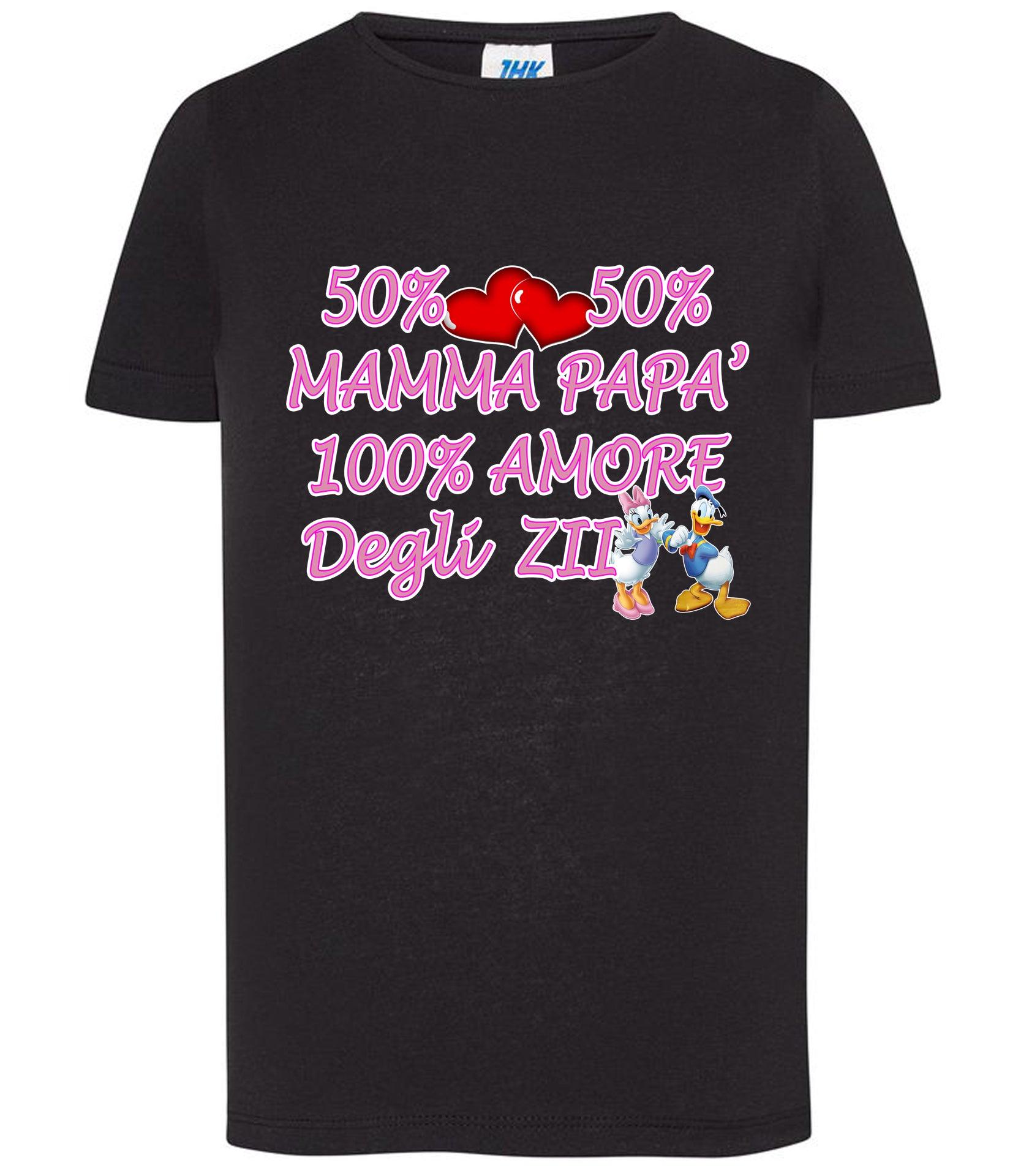 50% Mamma 50% Papà Amore degli ZII T-shirt solo da femmina Mod. Slim STREET STYLE