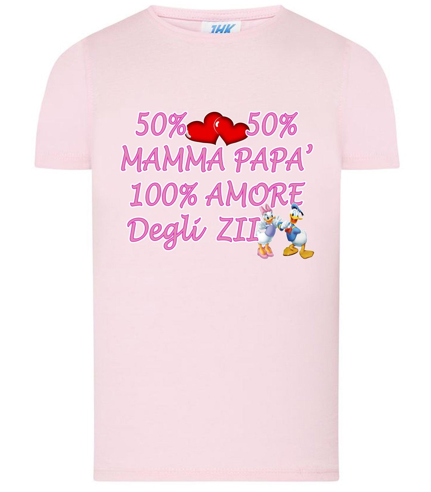 50% Mamma 50% Papà Amore degli ZII T-shirt solo da femmina Mod. Slim STREET STYLE