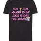 50% Mamma 50% Papà Amore dei Nonni T-shirt solo da femmina Mod. Slim STREET STYLE