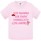 50%Mamma 50% Papà Fabbricato con Amore - T-shirt per Bambino/a Mod. Baby & Kid Da 0 a 8 anni STREET STYLE