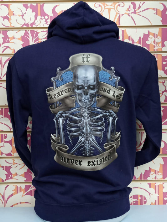 9042 HEAVEN AND HELL COL. BLU NAVY - Felpa UNISEX College - AWDis - STREET STYLE PRINT stampa personalizzata