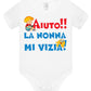 Aiuto la Nonna mi Vizia Body da bambino/a a maniche corte 100% cotone JHK STREET STYLE PRINT