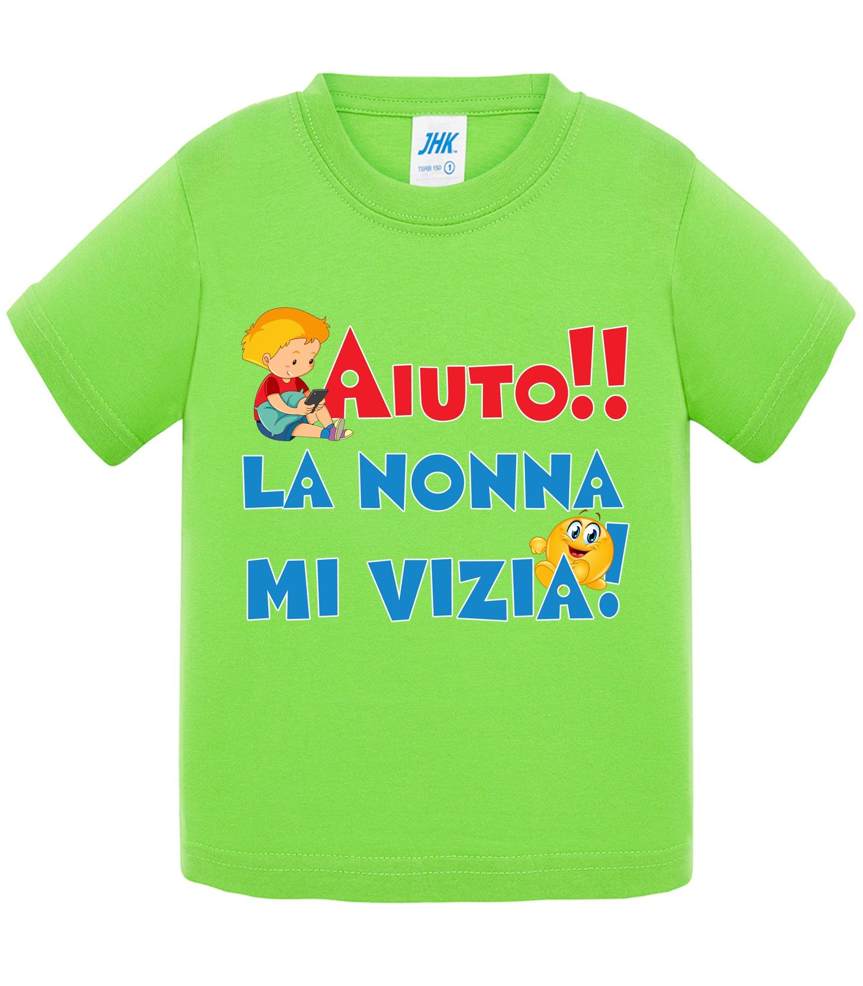 Aiuto la Nonna MI Vizia - T-shirt per Bambino/a Mod. Baby & Kid Da 0 a 8 anni STREET STYLE