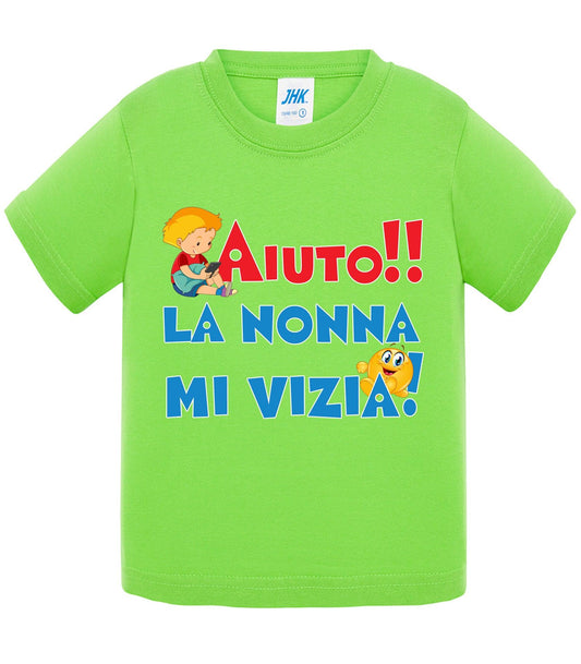 Aiuto la Nonna MI Vizia - T-shirt per Bambino/a Mod. Baby & Kid Da 0 a 8 anni STREET STYLE