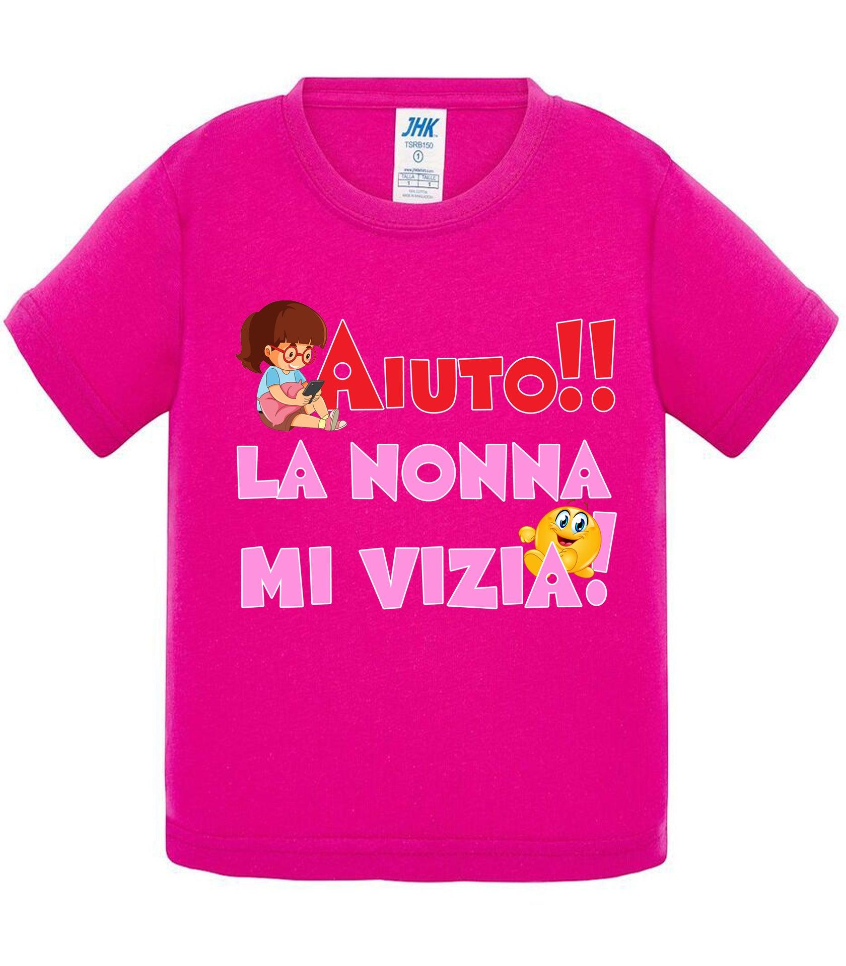 Aiuto la Nonna MI Vizia - T-shirt per Bambino/a Mod. Baby & Kid Da 0 a 8 anni STREET STYLE