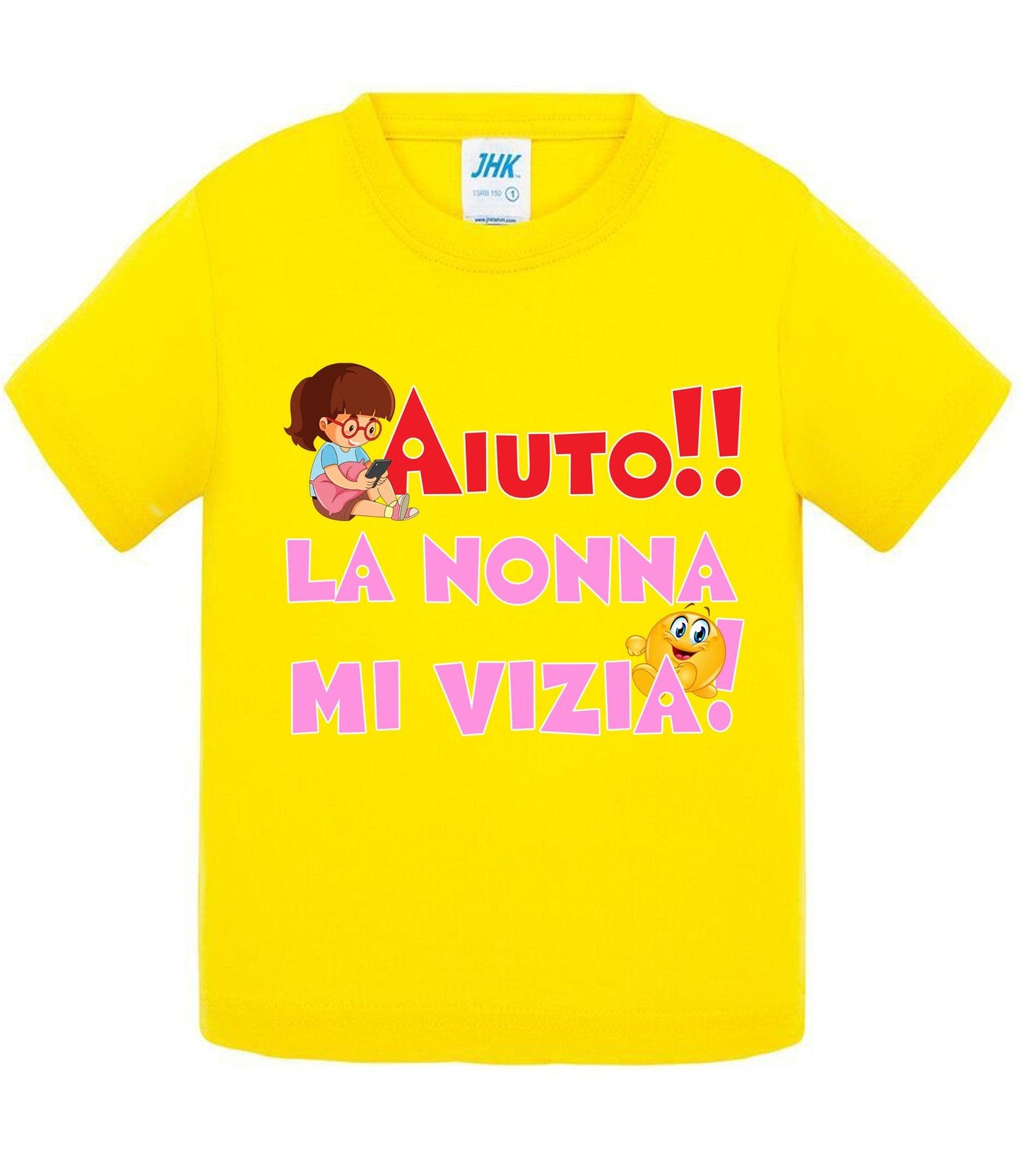 Aiuto la Nonna MI Vizia - T-shirt per Bambino/a Mod. Baby & Kid Da 0 a 8 anni STREET STYLE