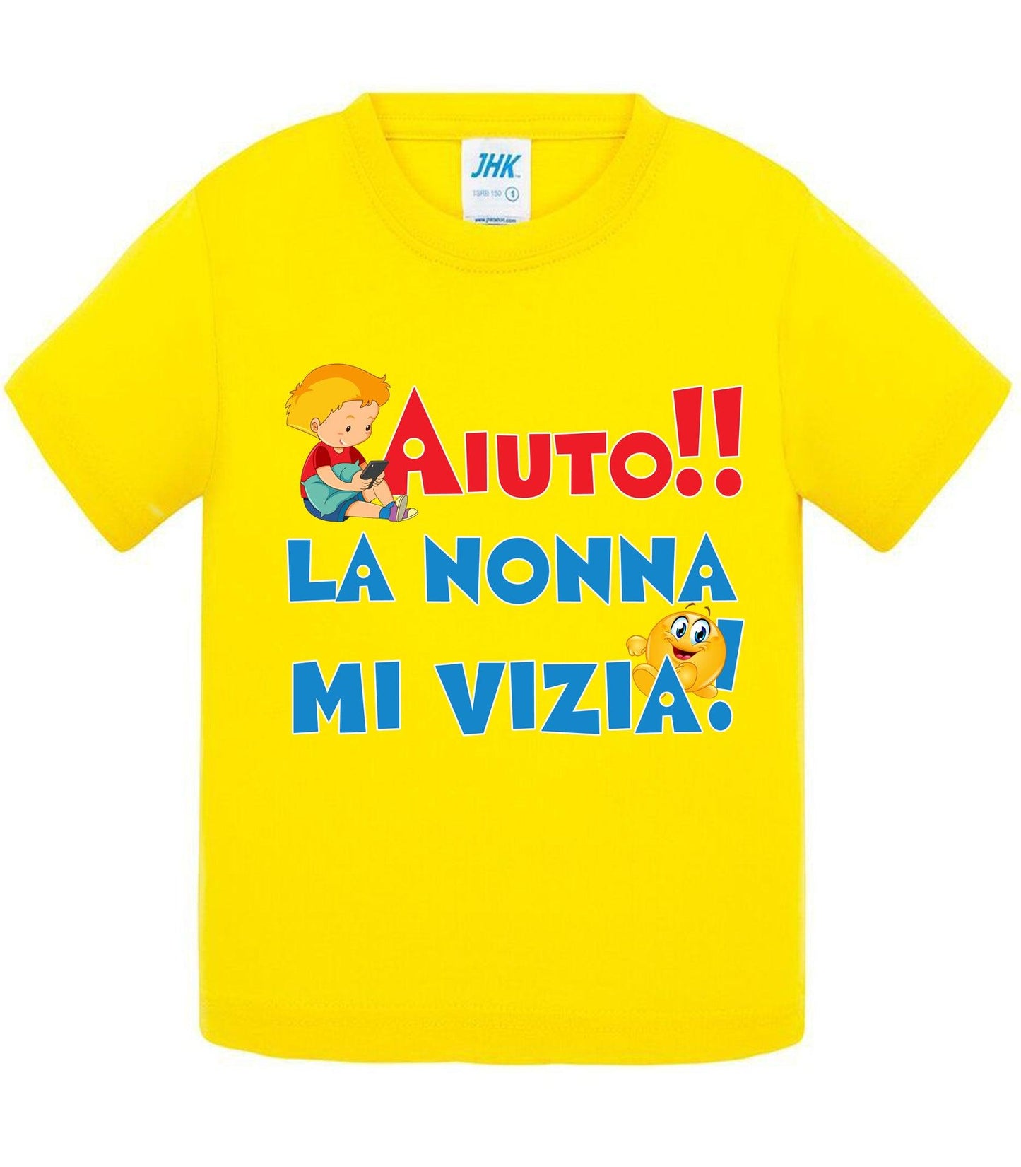 Aiuto la Nonna MI Vizia - T-shirt per Bambino/a Mod. Baby & Kid Da 0 a 8 anni STREET STYLE