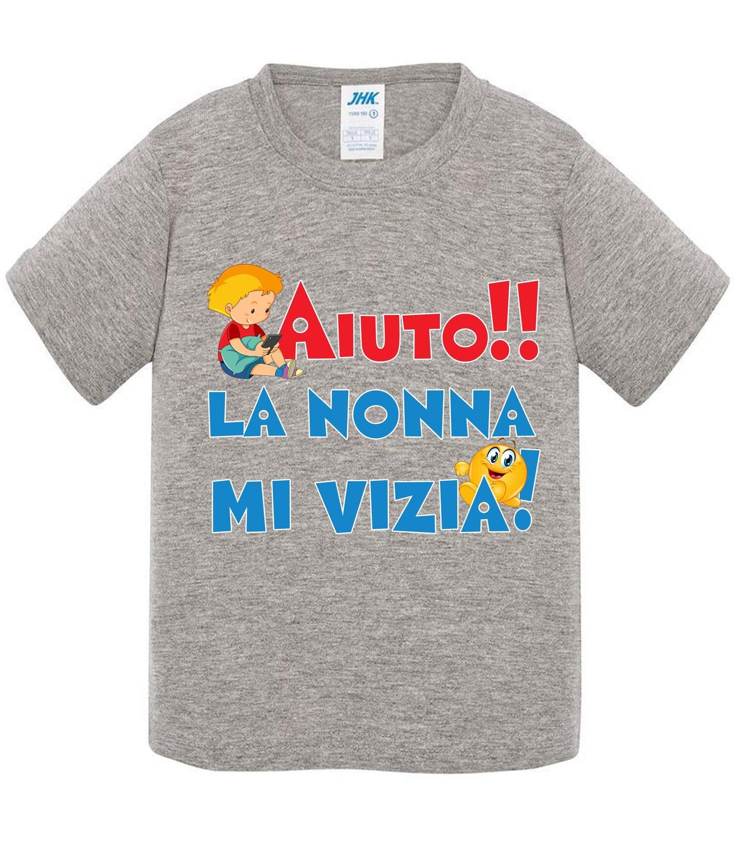 Aiuto la Nonna MI Vizia - T-shirt per Bambino/a Mod. Baby & Kid Da 0 a 8 anni STREET STYLE