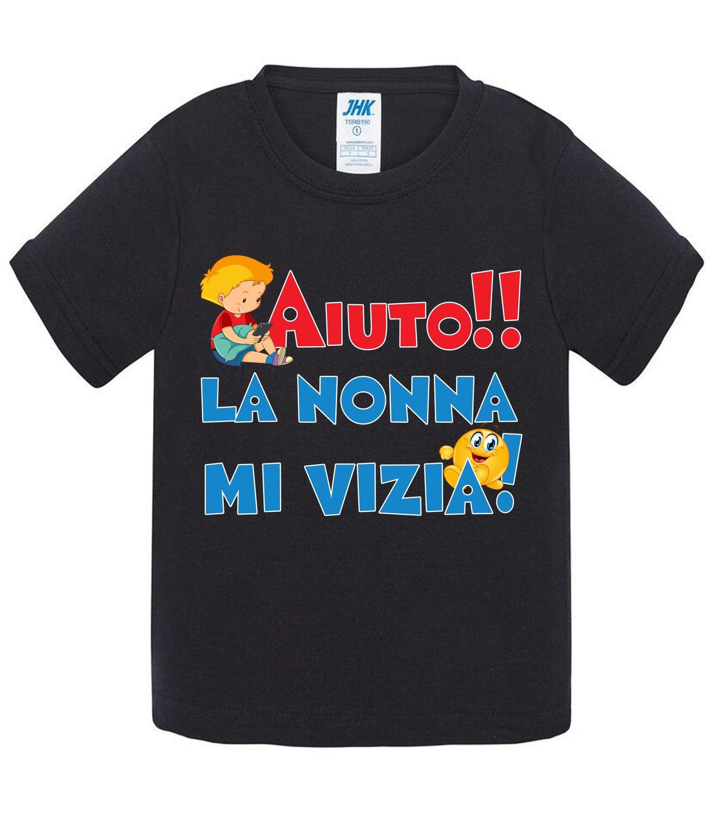 Aiuto la Nonna MI Vizia - T-shirt per Bambino/a Mod. Baby & Kid Da 0 a 8 anni STREET STYLE