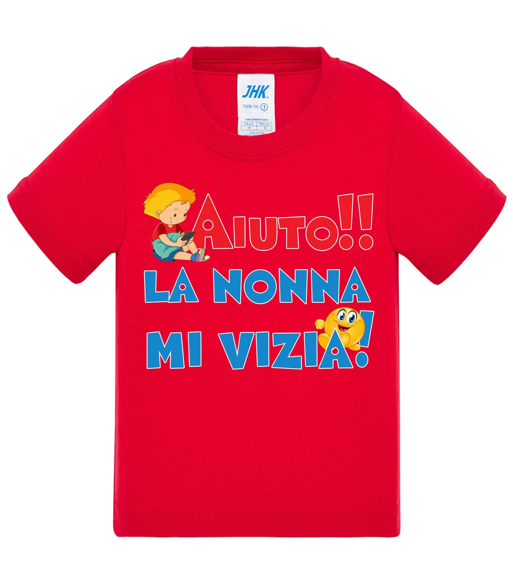 Aiuto la Nonna MI Vizia - T-shirt per Bambino/a Mod. Baby & Kid Da 0 a 8 anni STREET STYLE