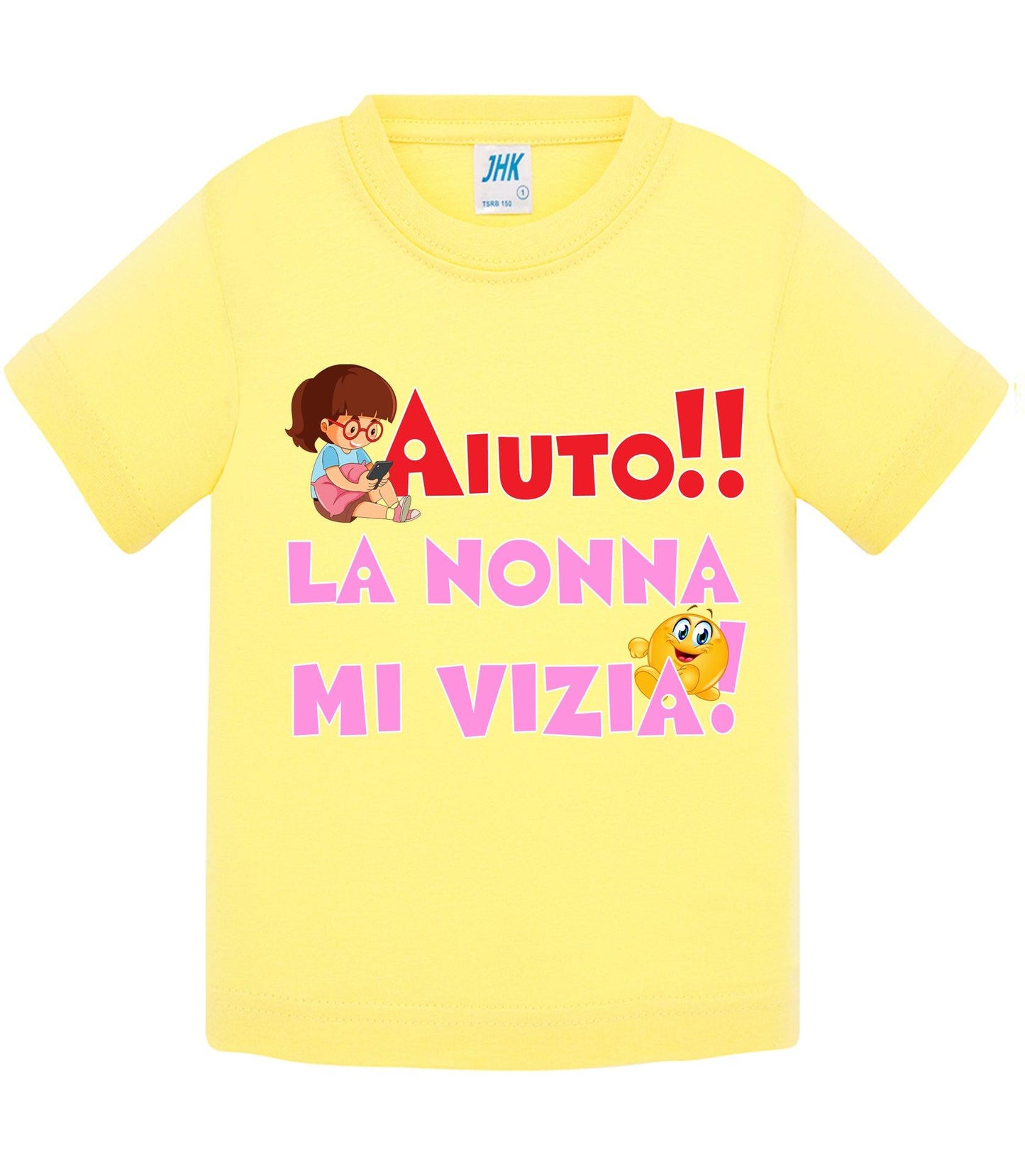 Aiuto la Nonna MI Vizia - T-shirt per Bambino/a Mod. Baby & Kid Da 0 a 8 anni STREET STYLE