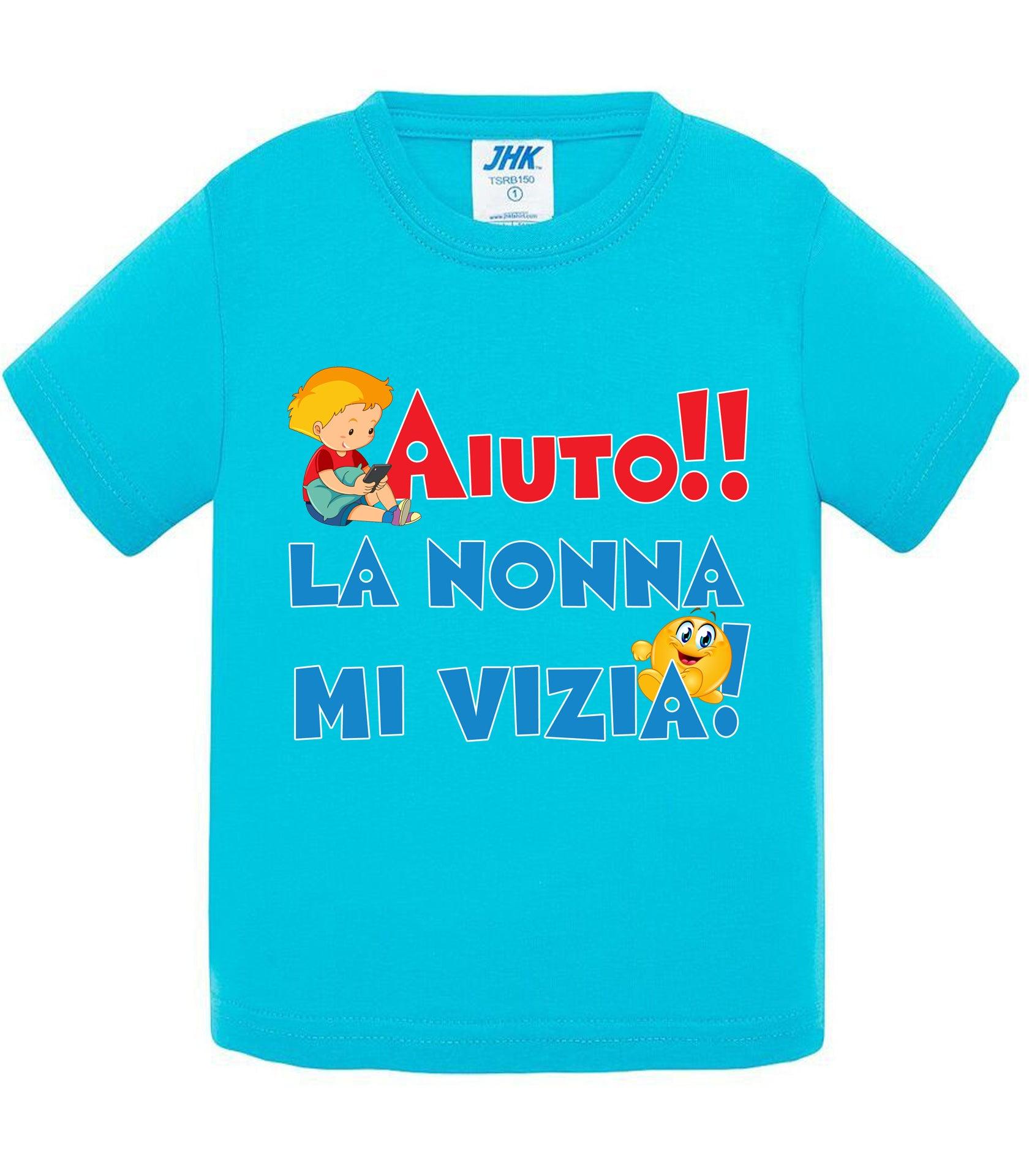 Aiuto la Nonna MI Vizia - T-shirt per Bambino/a Mod. Baby & Kid Da 0 a 8 anni STREET STYLE