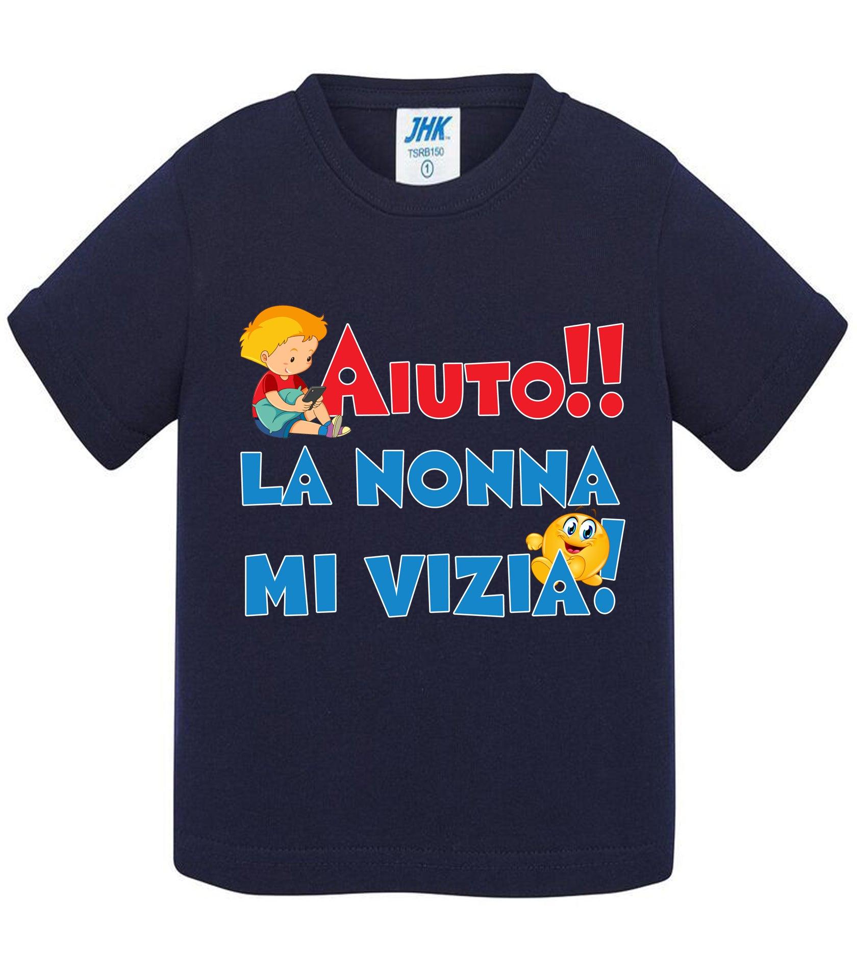 Aiuto la Nonna MI Vizia - T-shirt per Bambino/a Mod. Baby & Kid Da 0 a 8 anni STREET STYLE