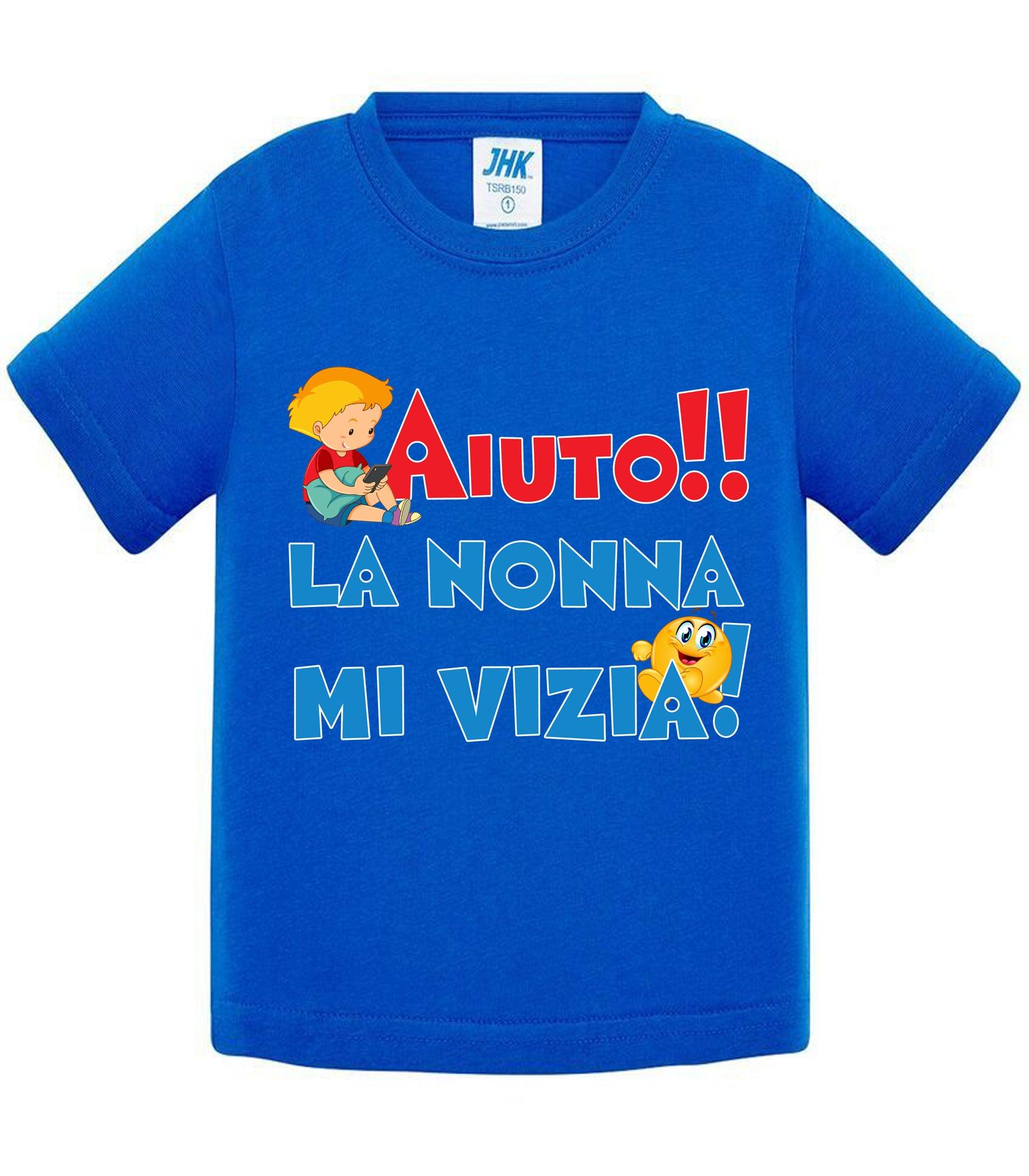 Aiuto la Nonna MI Vizia - T-shirt per Bambino/a Mod. Baby & Kid Da 0 a 8 anni STREET STYLE