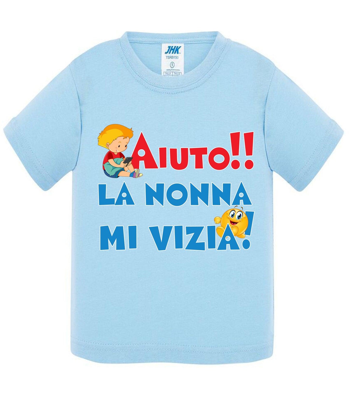 Aiuto la Nonna MI Vizia - T-shirt per Bambino/a Mod. Baby & Kid Da 0 a 8 anni STREET STYLE