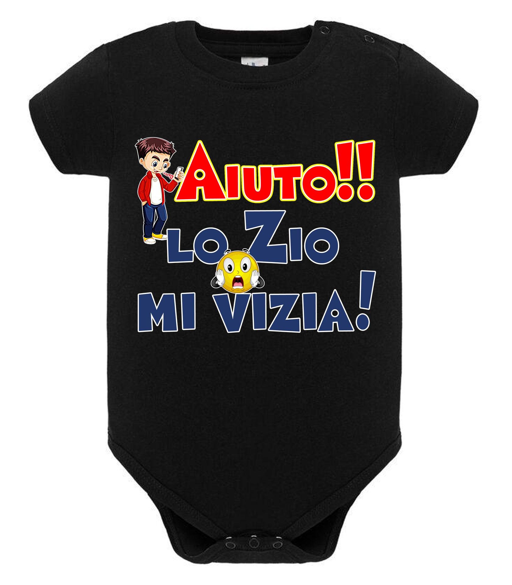 Aiuto la Zia o lo Zio mi Vizia Body da bambino/a a maniche corte 100% cotone JHK STREET STYLE PRINT