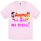 Aiuto la Zia o lo Zio mi Vizia - T-shirt per Bambino/a Mod. Baby & Kid Da 0 a 8 anni STREET STYLE