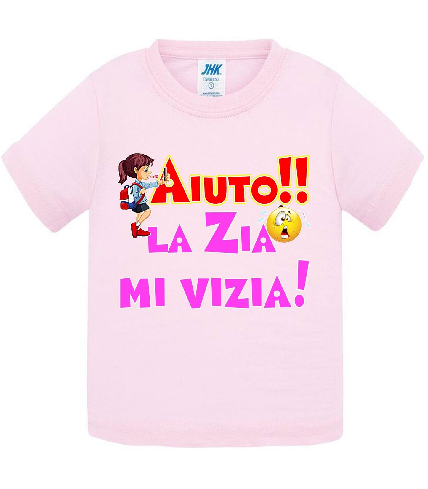 Aiuto la Zia o lo Zio mi Vizia - T-shirt per Bambino/a Mod. Baby & Kid Da 0 a 8 anni STREET STYLE