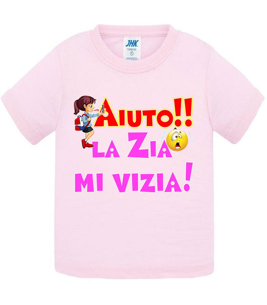 Aiuto la Zia o lo Zio mi Vizia - T-shirt per Bambino/a Mod. Baby & Kid Da 0 a 8 anni STREET STYLE