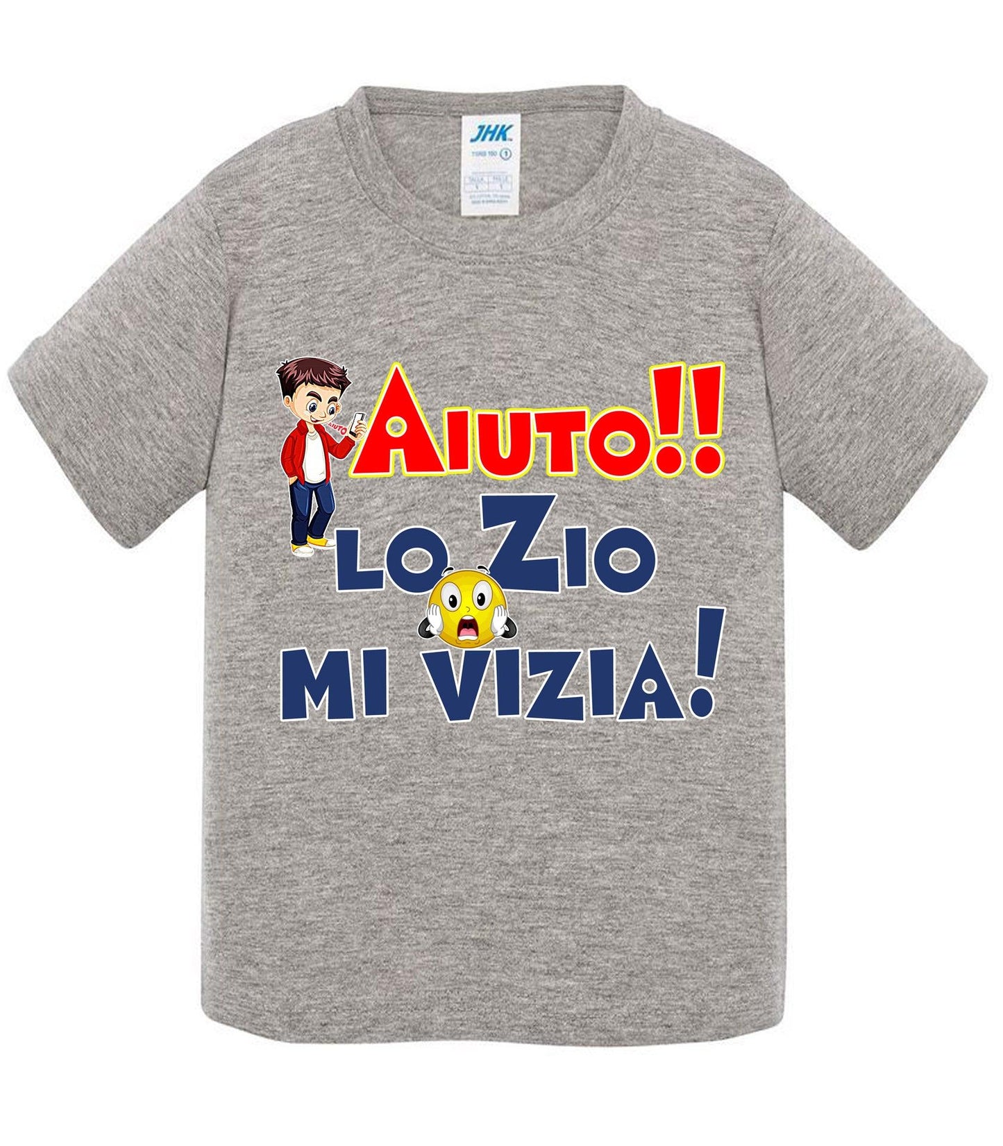 Aiuto la Zia o lo Zio mi Vizia - T-shirt per Bambino/a Mod. Baby & Kid Da 0 a 8 anni STREET STYLE