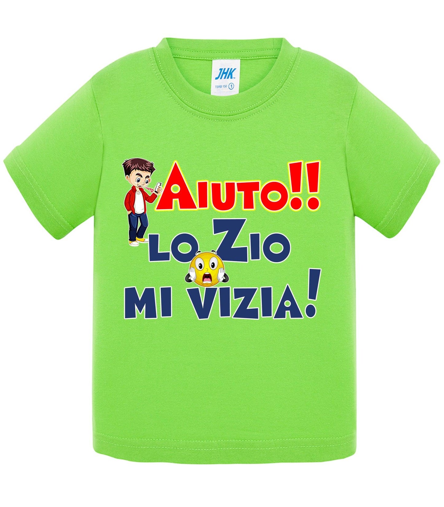 Aiuto la Zia o lo Zio mi Vizia - T-shirt per Bambino/a Mod. Baby & Kid Da 0 a 8 anni STREET STYLE