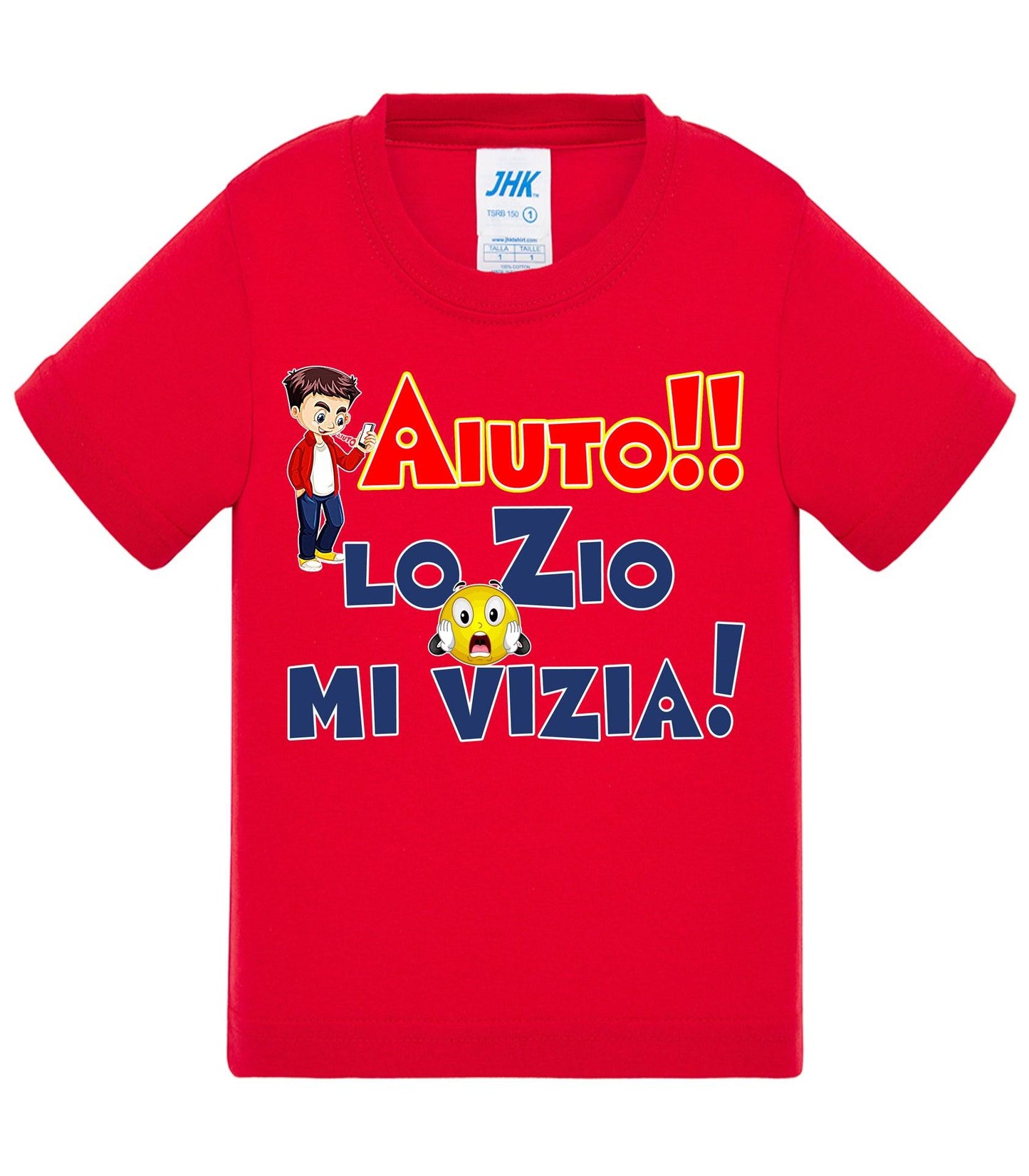 Aiuto la Zia o lo Zio mi Vizia - T-shirt per Bambino/a Mod. Baby & Kid Da 0 a 8 anni STREET STYLE