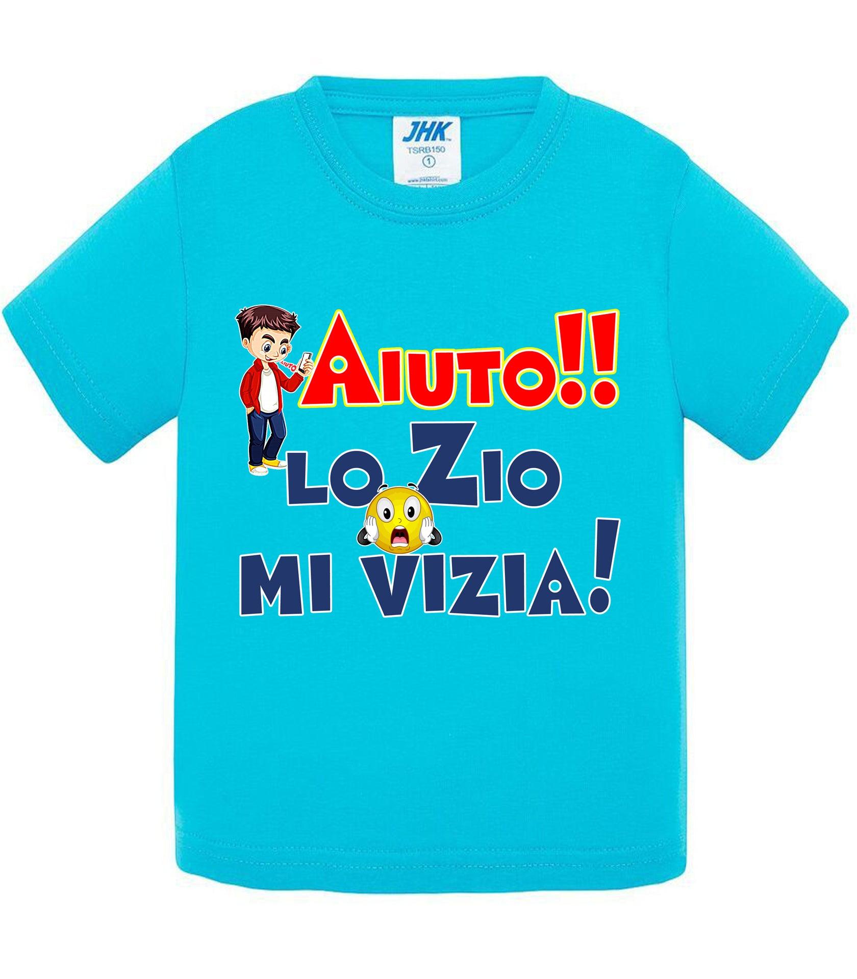 Aiuto la Zia o lo Zio mi Vizia - T-shirt per Bambino/a Mod. Baby & Kid Da 0 a 8 anni STREET STYLE