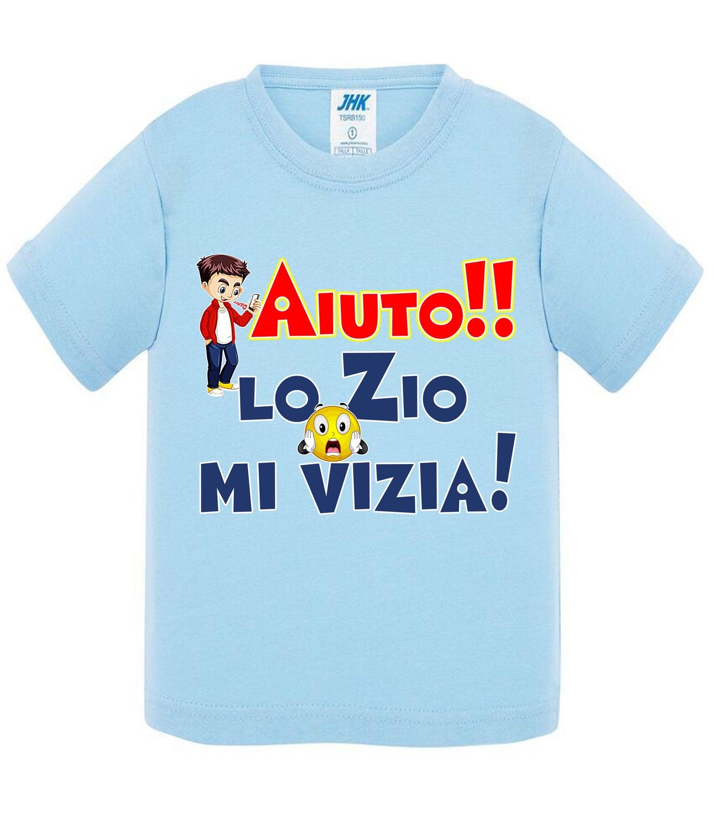 Aiuto la Zia o lo Zio mi Vizia - T-shirt per Bambino/a Mod. Baby & Kid Da 0 a 8 anni STREET STYLE