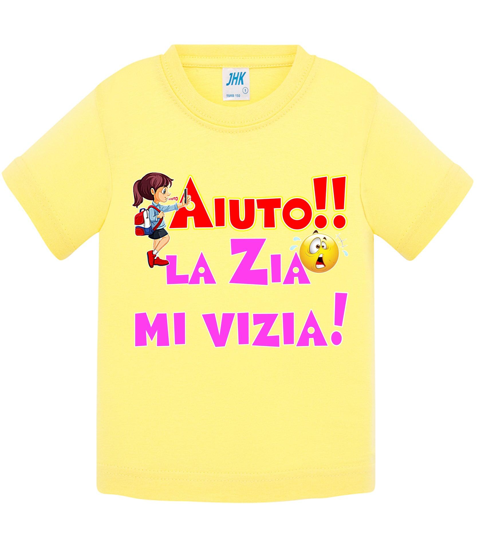 Aiuto la Zia o lo Zio mi Vizia - T-shirt per Bambino/a Mod. Baby & Kid Da 0 a 8 anni STREET STYLE