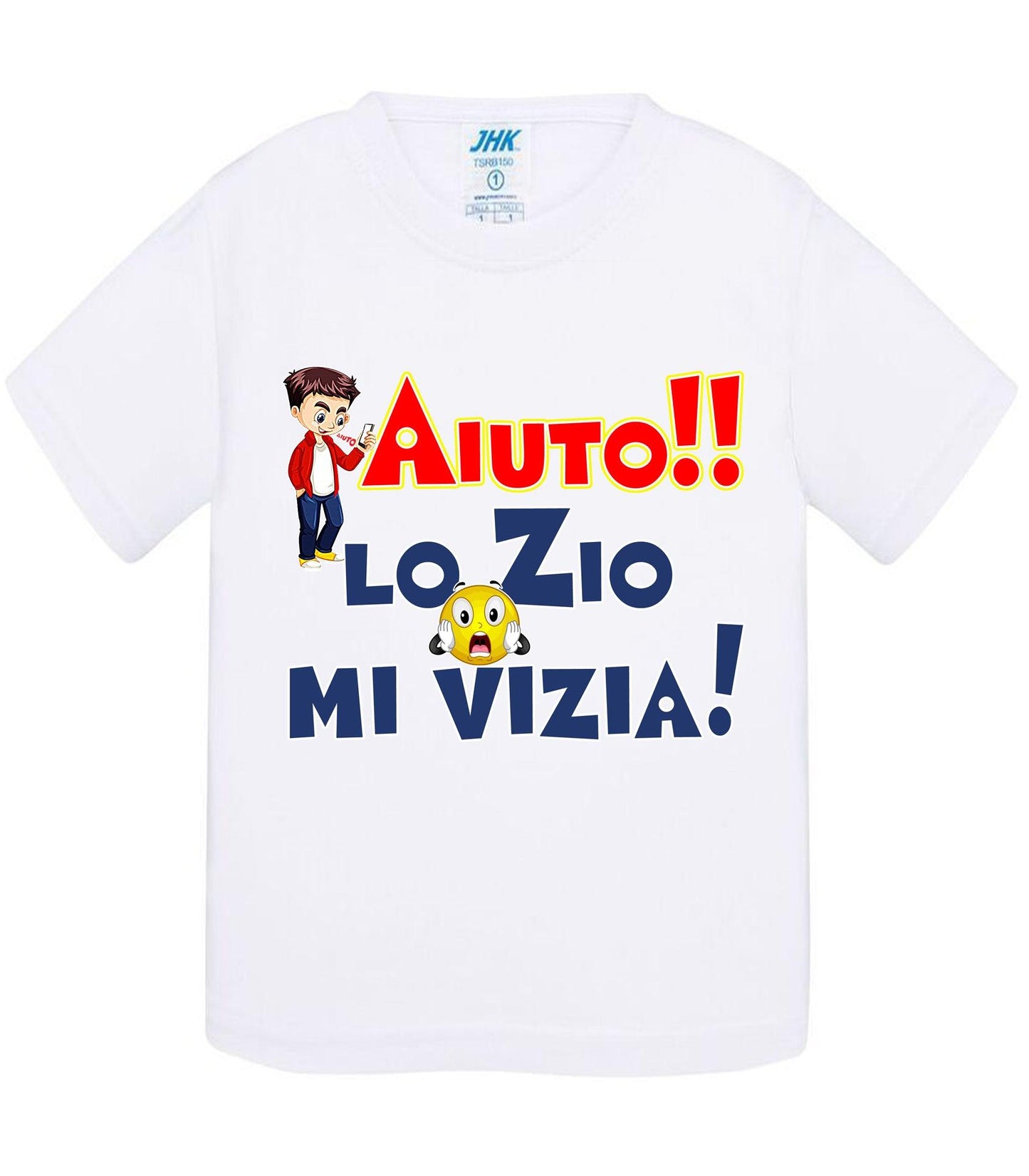 Aiuto la Zia o lo Zio mi Vizia - T-shirt per Bambino/a Mod. Baby & Kid Da 0 a 8 anni STREET STYLE