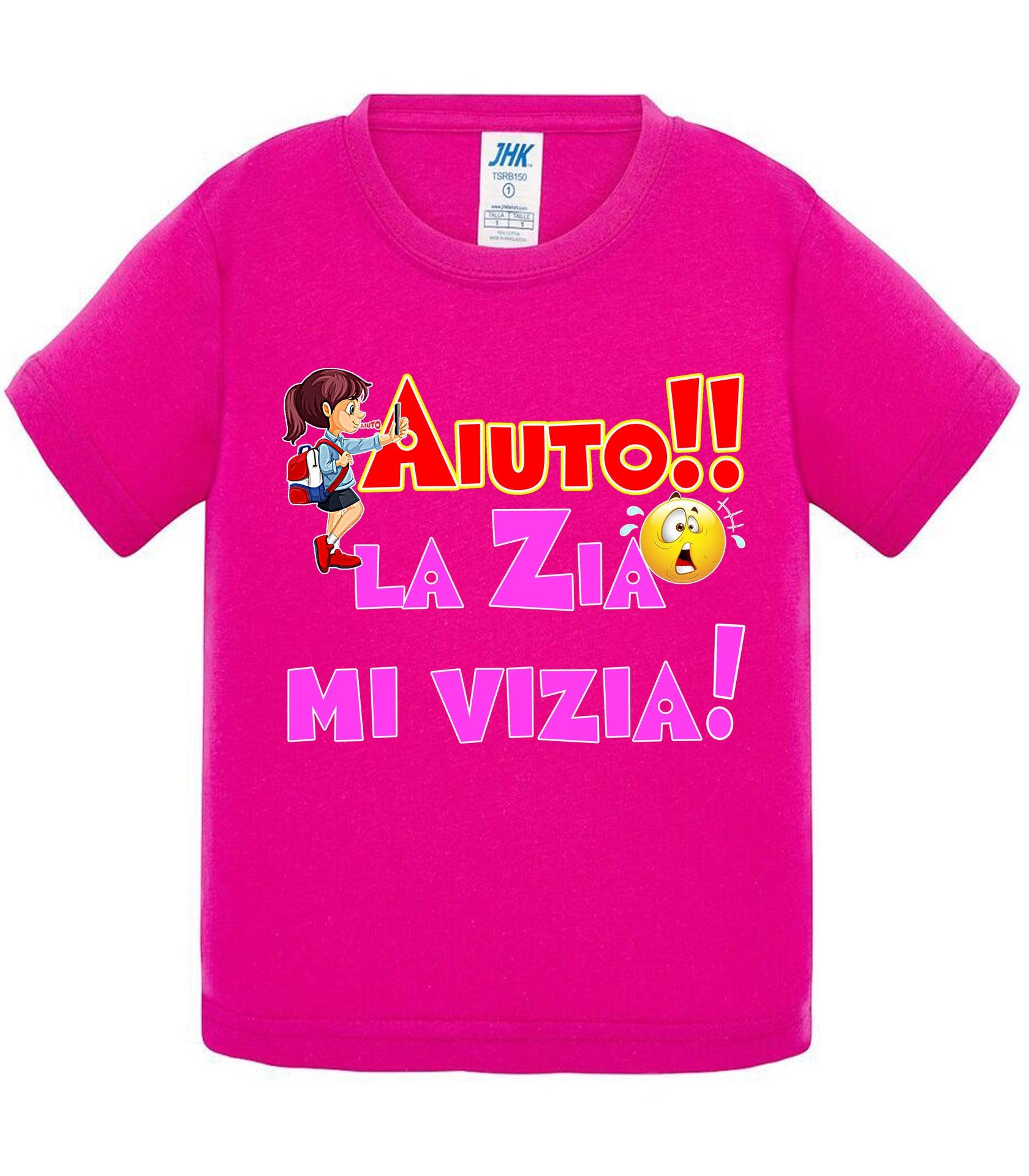 Aiuto la Zia o lo Zio mi Vizia - T-shirt per Bambino/a Mod. Baby & Kid Da 0 a 8 anni STREET STYLE