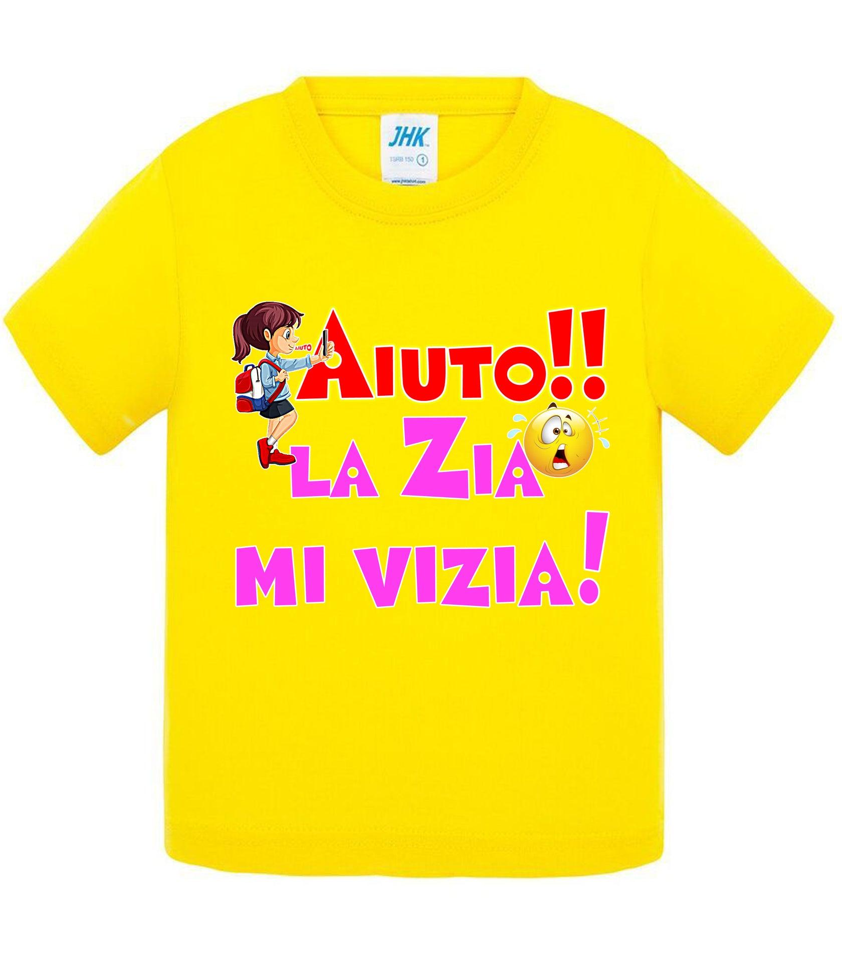 Aiuto la Zia o lo Zio mi Vizia - T-shirt per Bambino/a Mod. Baby & Kid Da 0 a 8 anni STREET STYLE