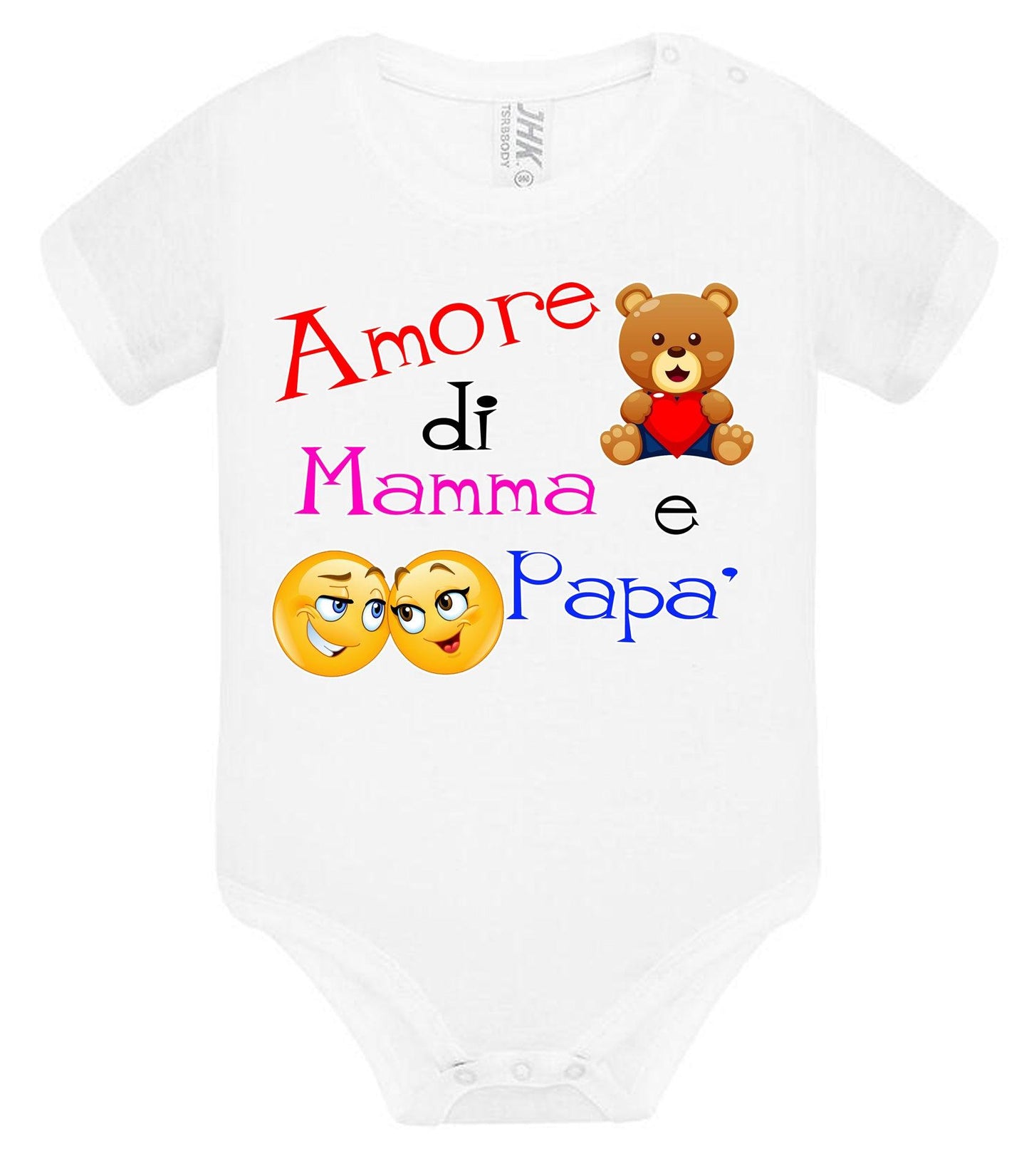 Amore di Mamma e Papà Body da bambino/a a maniche corte 100% cotone JHK STREET STYLE PRINT