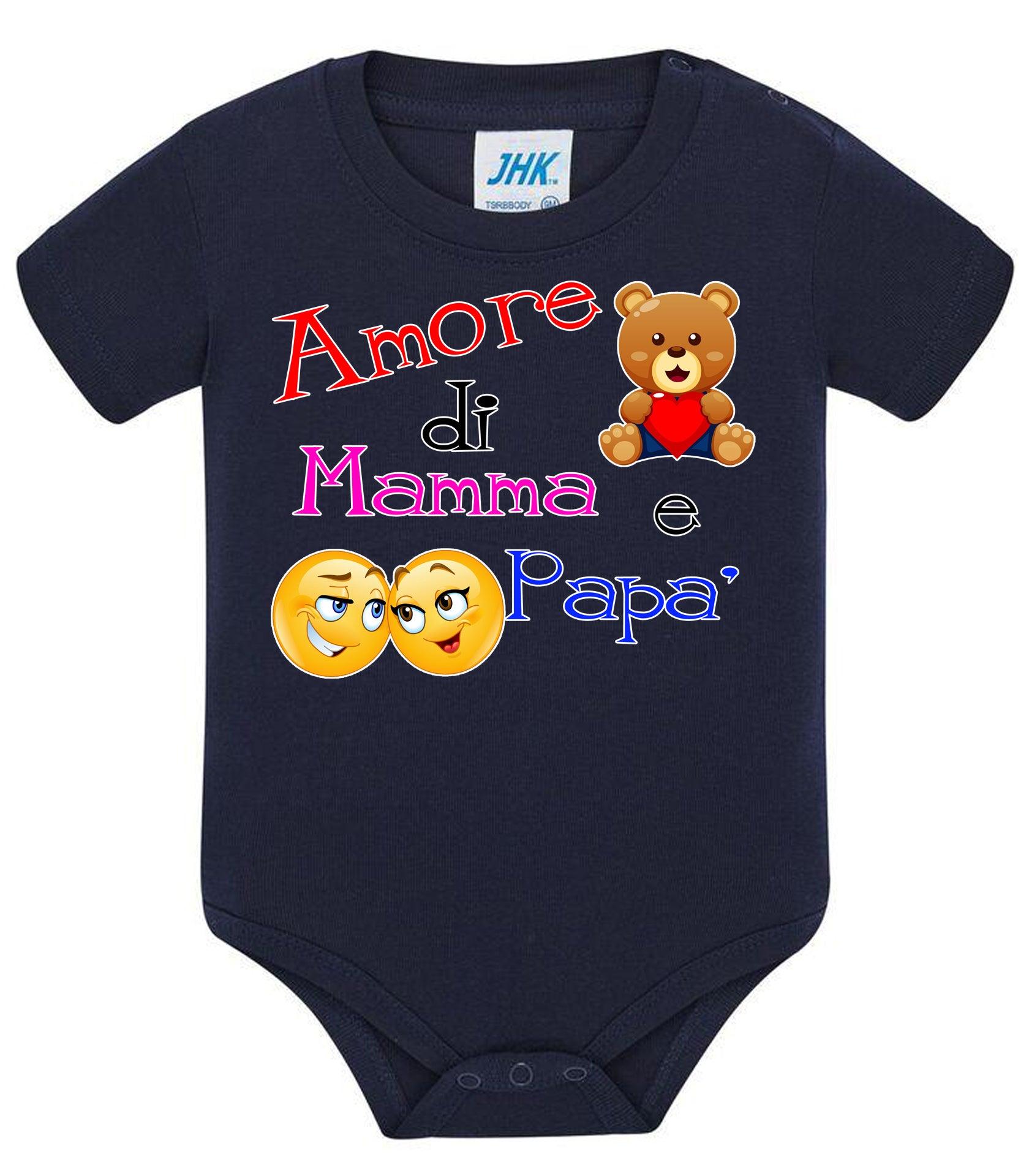 Amore di Mamma e Papà Body da bambino/a a maniche corte 100% cotone JHK STREET STYLE PRINT