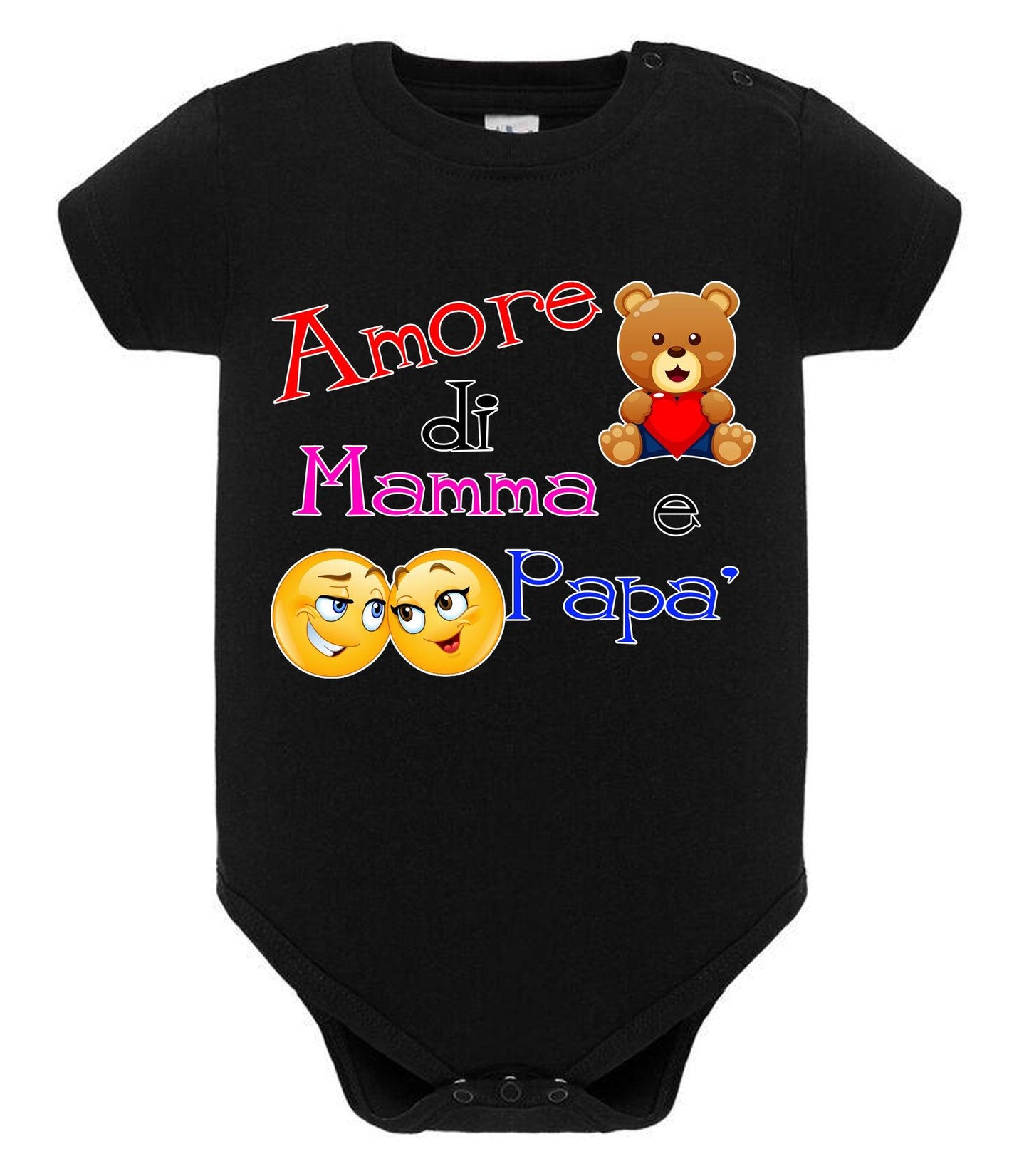 Amore di Mamma e Papà Body da bambino/a a maniche corte 100% cotone JHK STREET STYLE PRINT