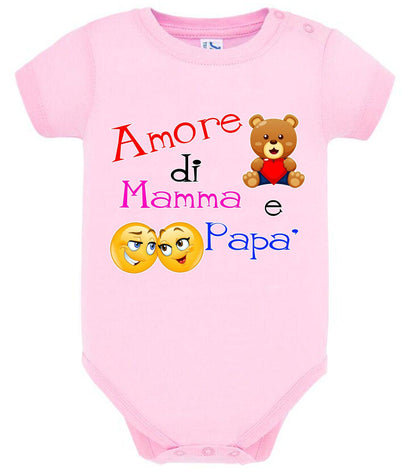 Amore di Mamma e Papà Body da bambino/a a maniche corte 100% cotone JHK STREET STYLE PRINT