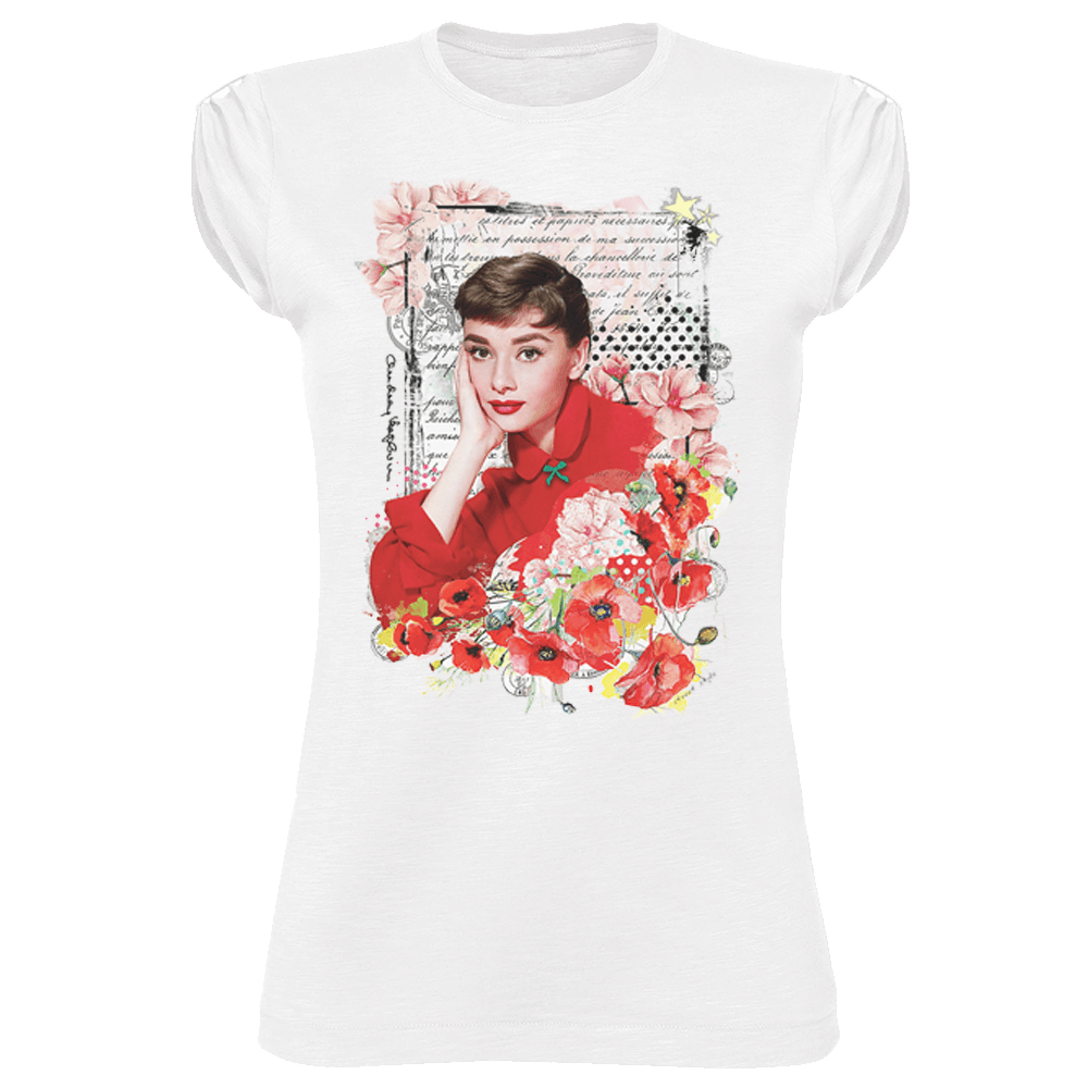 Audrey Hepburn Floral 18-6-3 Moda Urban Slub Lady Donna 100% Cotone Fiammato STREET STYLE