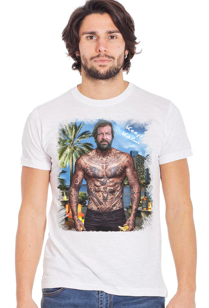 Bud Spencere Tatuato The Legend Art. 18-70-6 T-Shirt Urban Men Uomo 100% Cotone Fiammato STREET STYLE