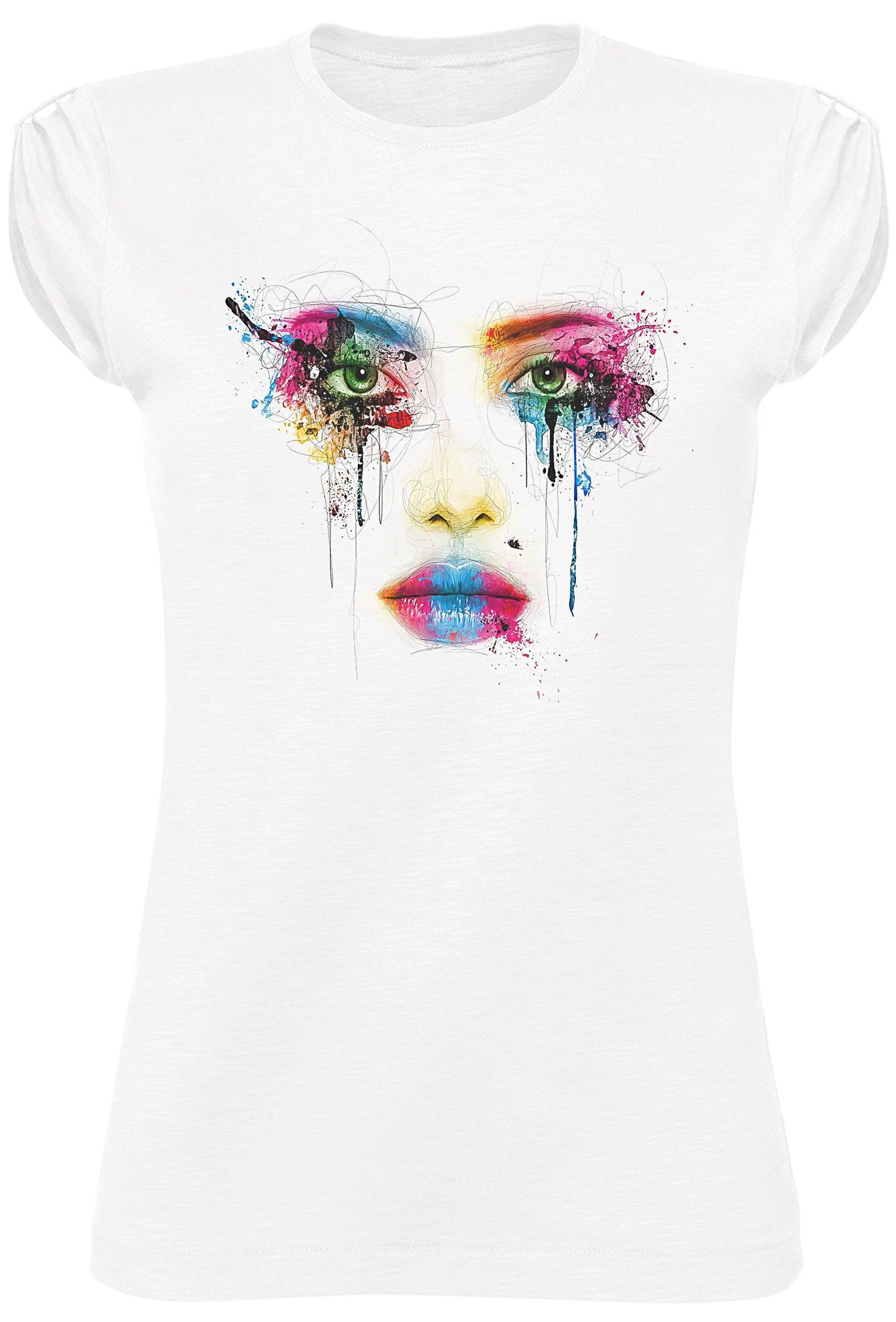 Colors Face Art. 18-20-47 stillizzata Moda Urban Slub Lady Donna 100% Cotone Fiammato STREET STYLE