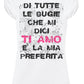 Di Tutte le Bugie Che mi dici Ti Amo è la Mia Preferita 3054 solo parole Moda Urban Slub Lady Donna 100% Cotone Fiammato BS STREET STYLE