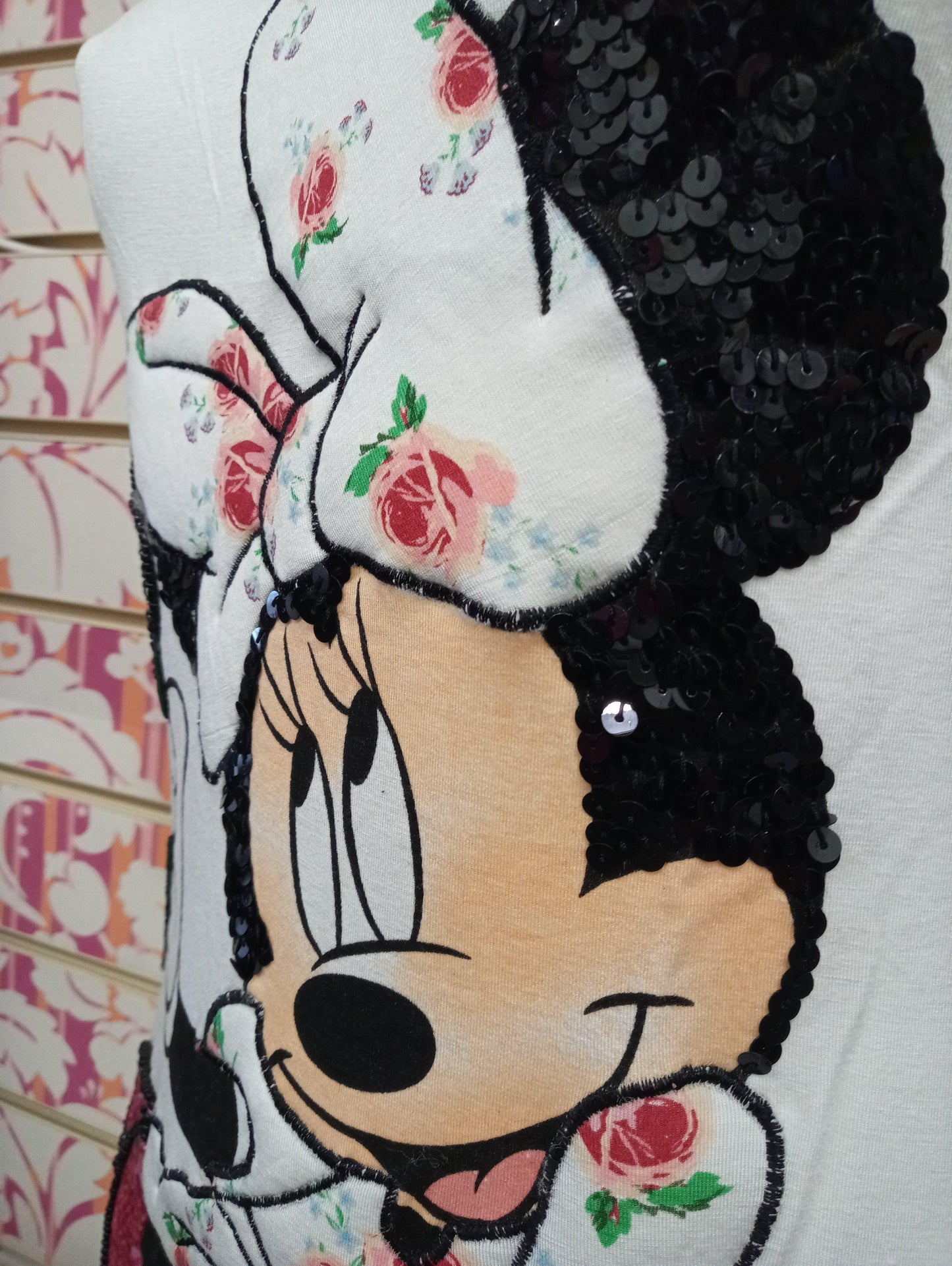 DM288TSW T-SHIRT MINNI PAILETTES - DISNEY T-SHIRT DONNA - STREET STYLE PRINT stampa personalizzata