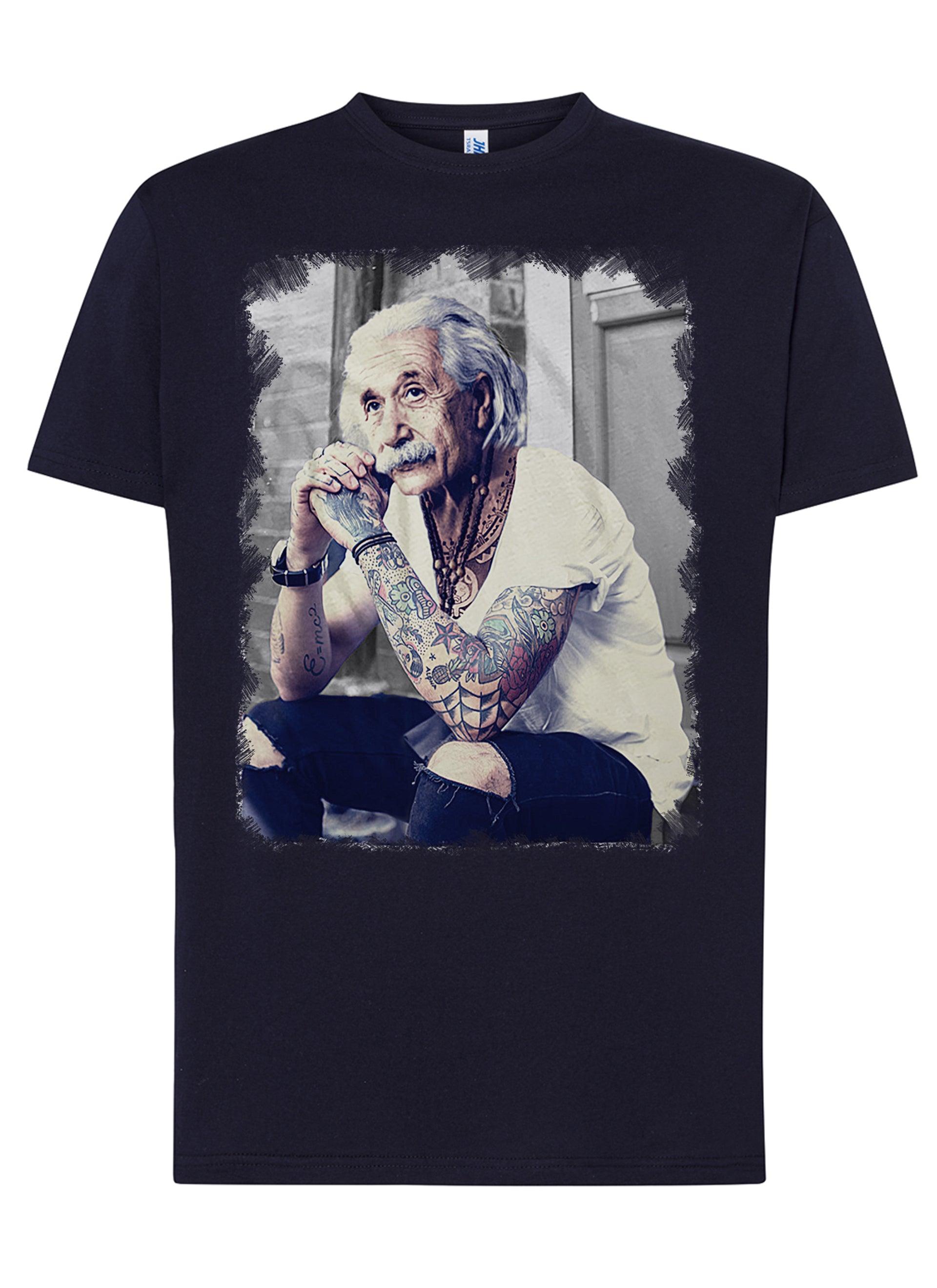 Einstein Genius Tatuato Color & Grey Art. 18-84 Men Uomo Fashion 100% Cotone Pettinato STREET STYLE PRINT